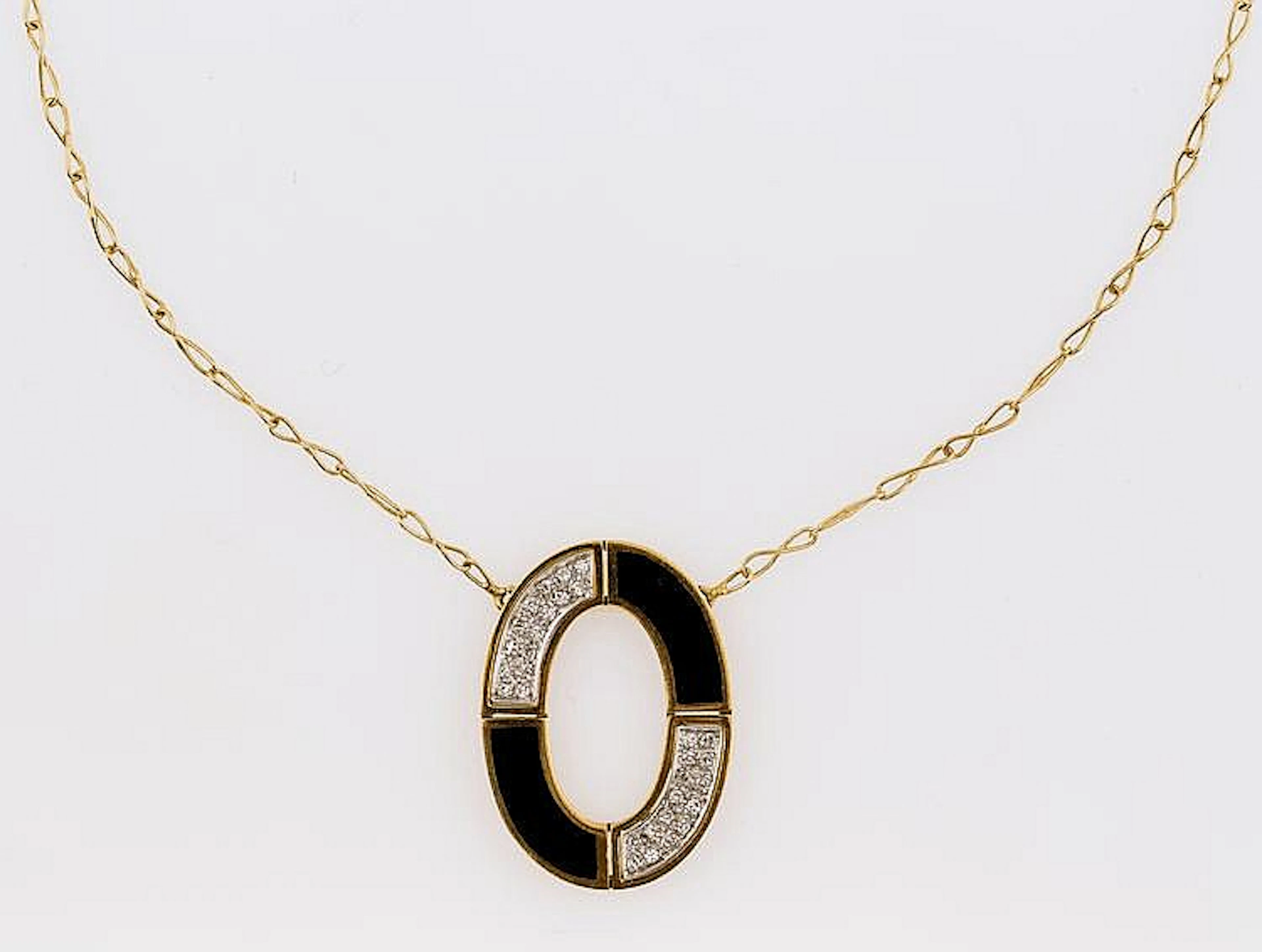 COLLANA IN ONICE E DIAMANTI ONYX AND DIAMOND NECKLACE, 1970 CIRCA