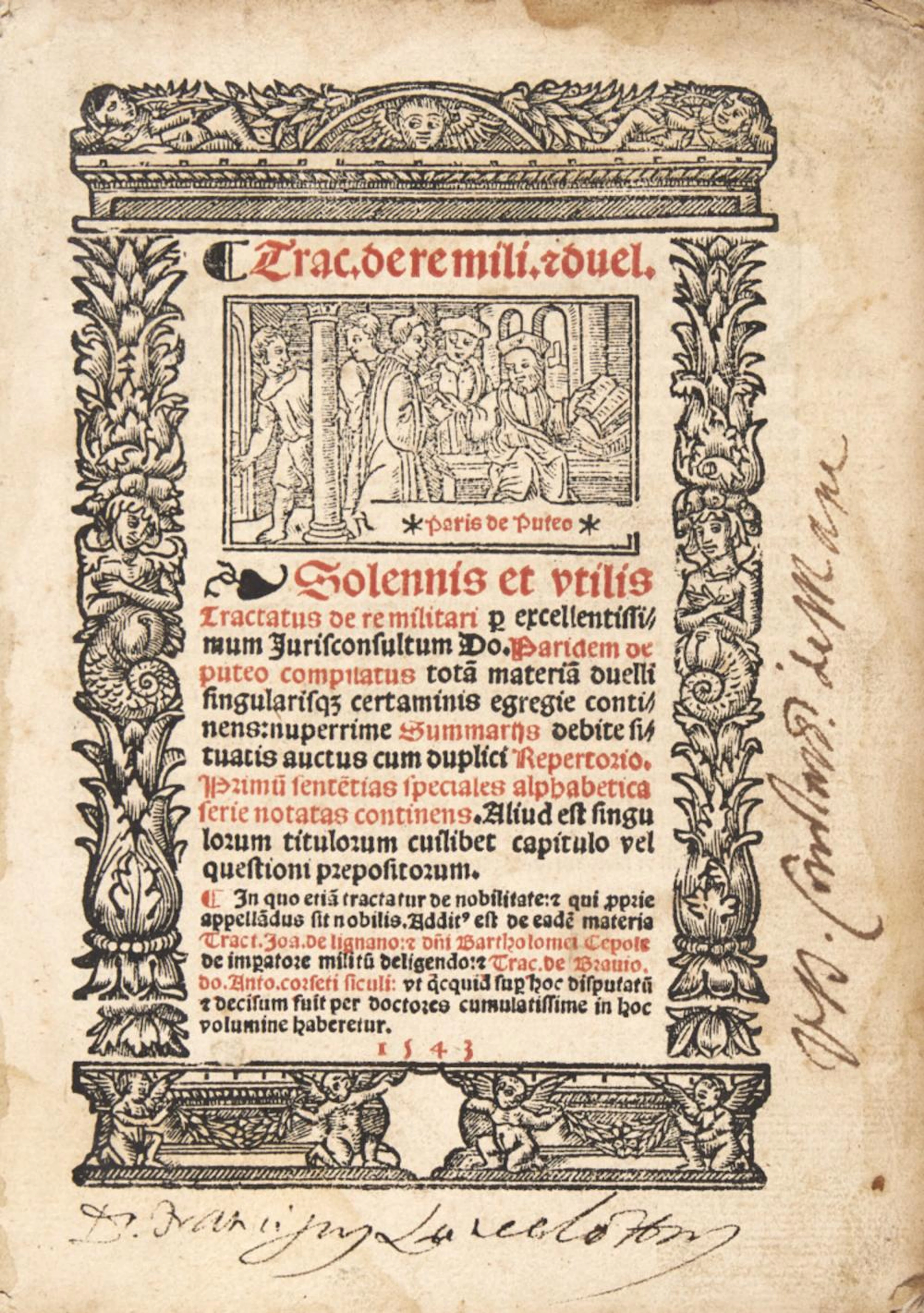 Dal Pozzo, Paride Trac. de re mili. & duel. solennis et utilis tractatus.