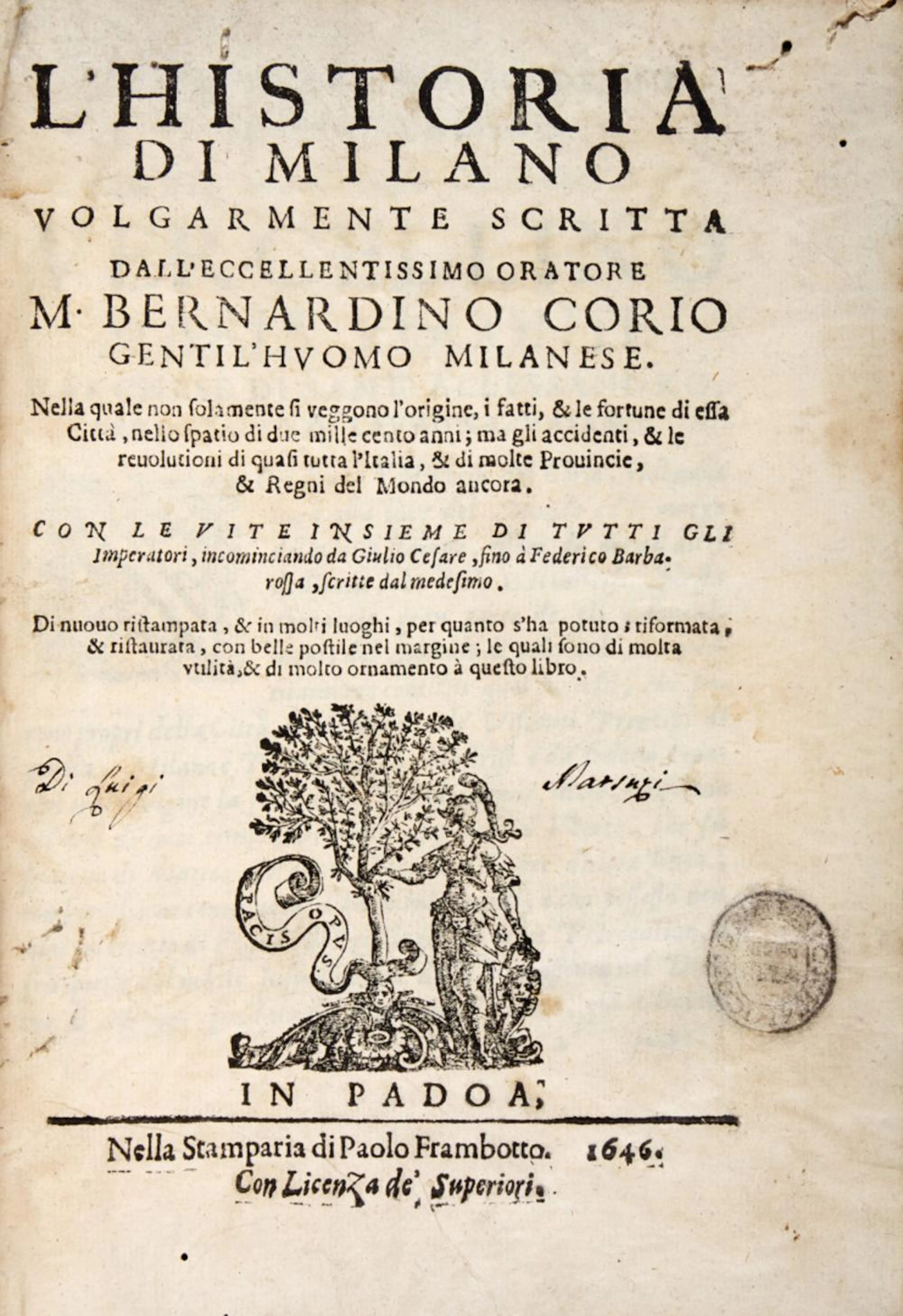 Corio, Bernardino L'historia di Milano.