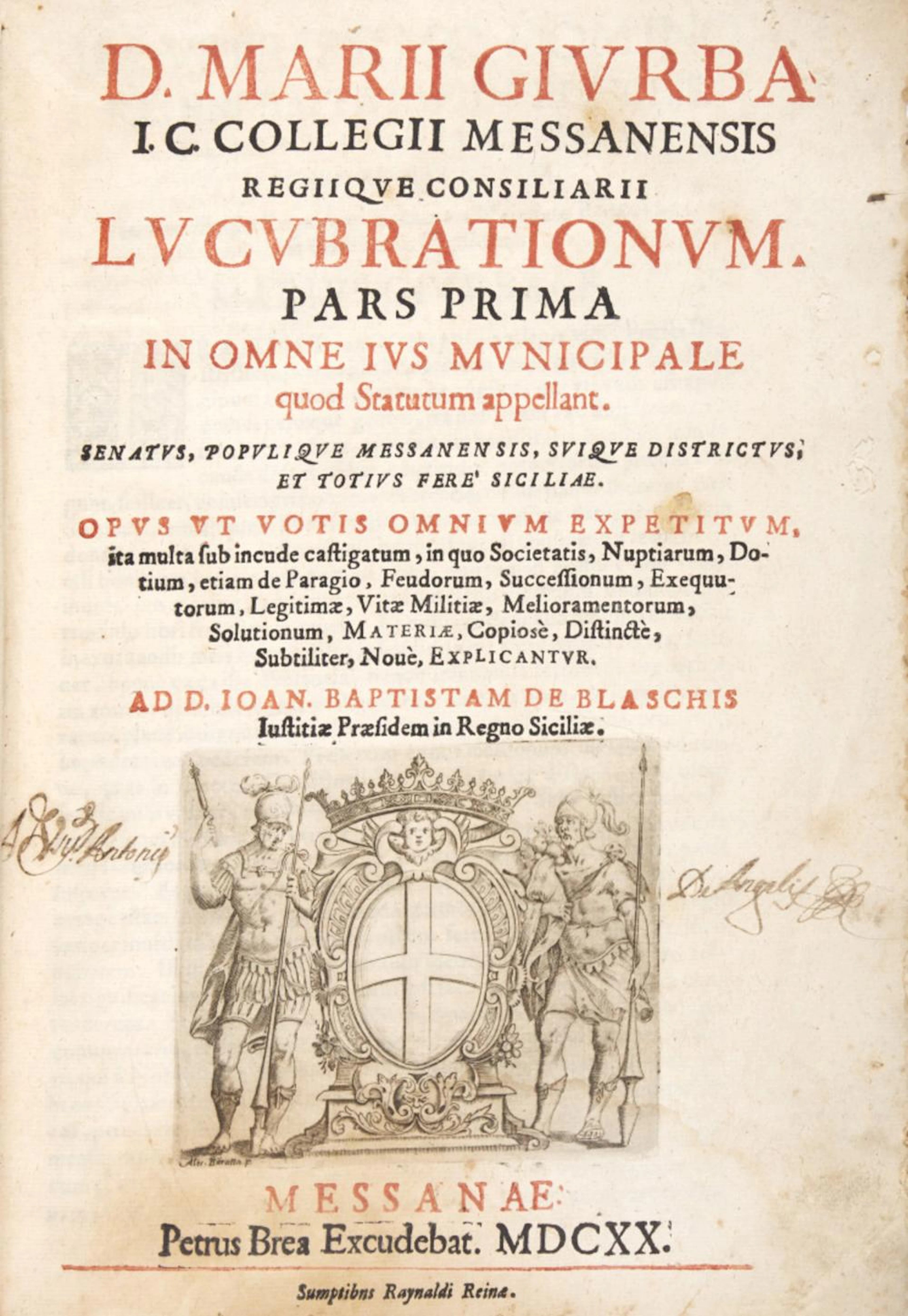 Giurba, Mario Lucubrationum pars prima in omne ius...