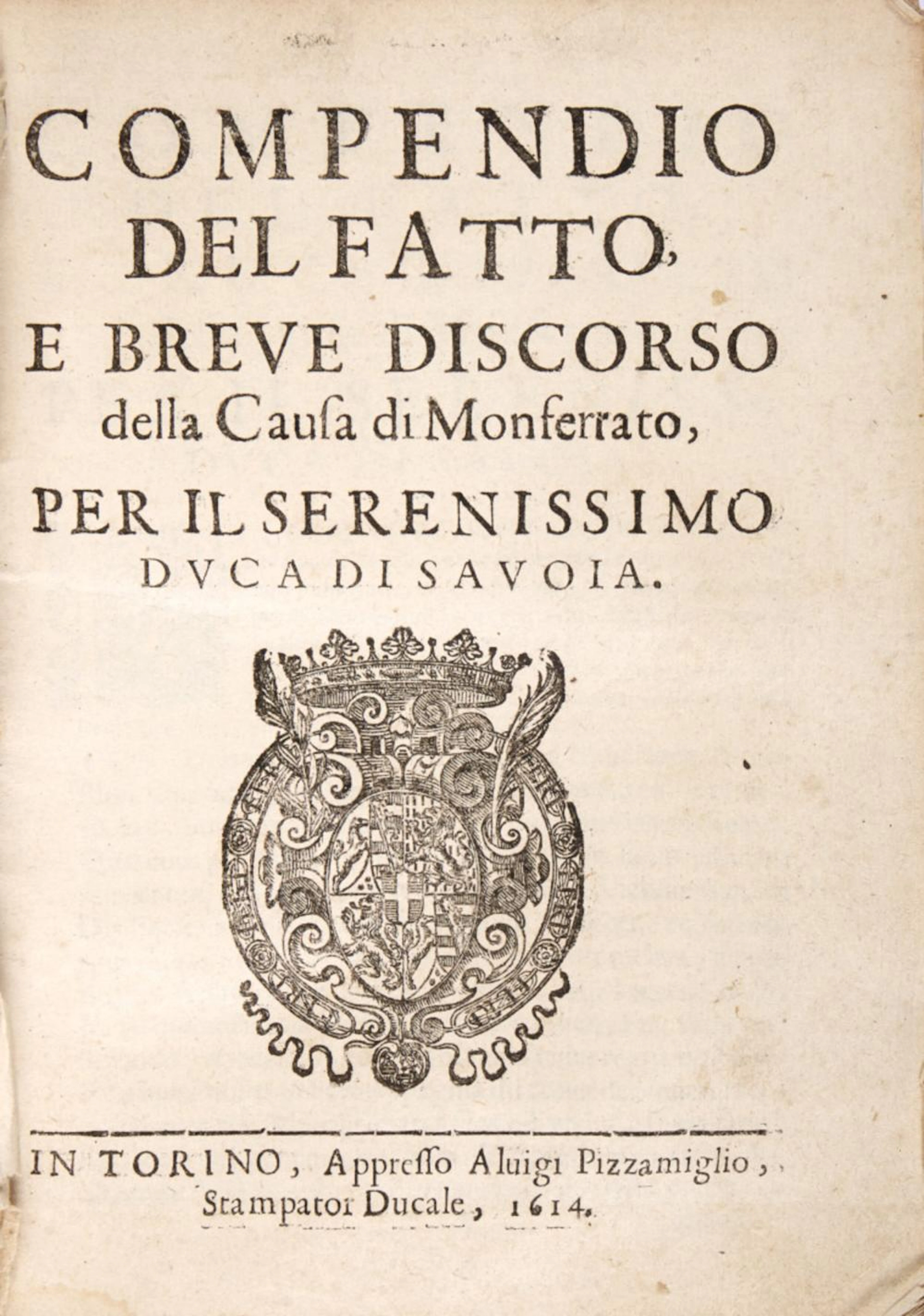 Compendio del fatto e breve discorso della causa di Monferrato.