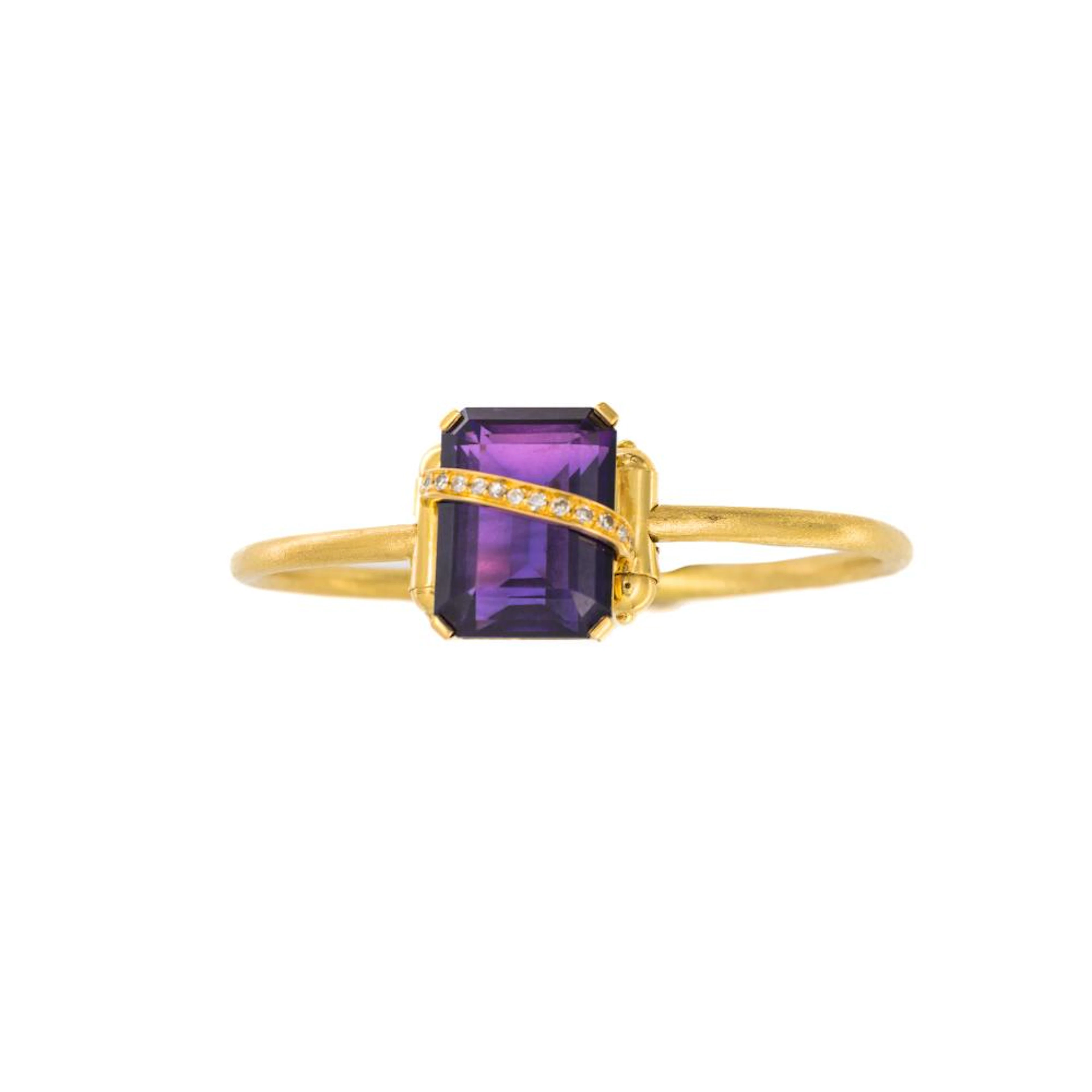 amethyst and diamond bangle