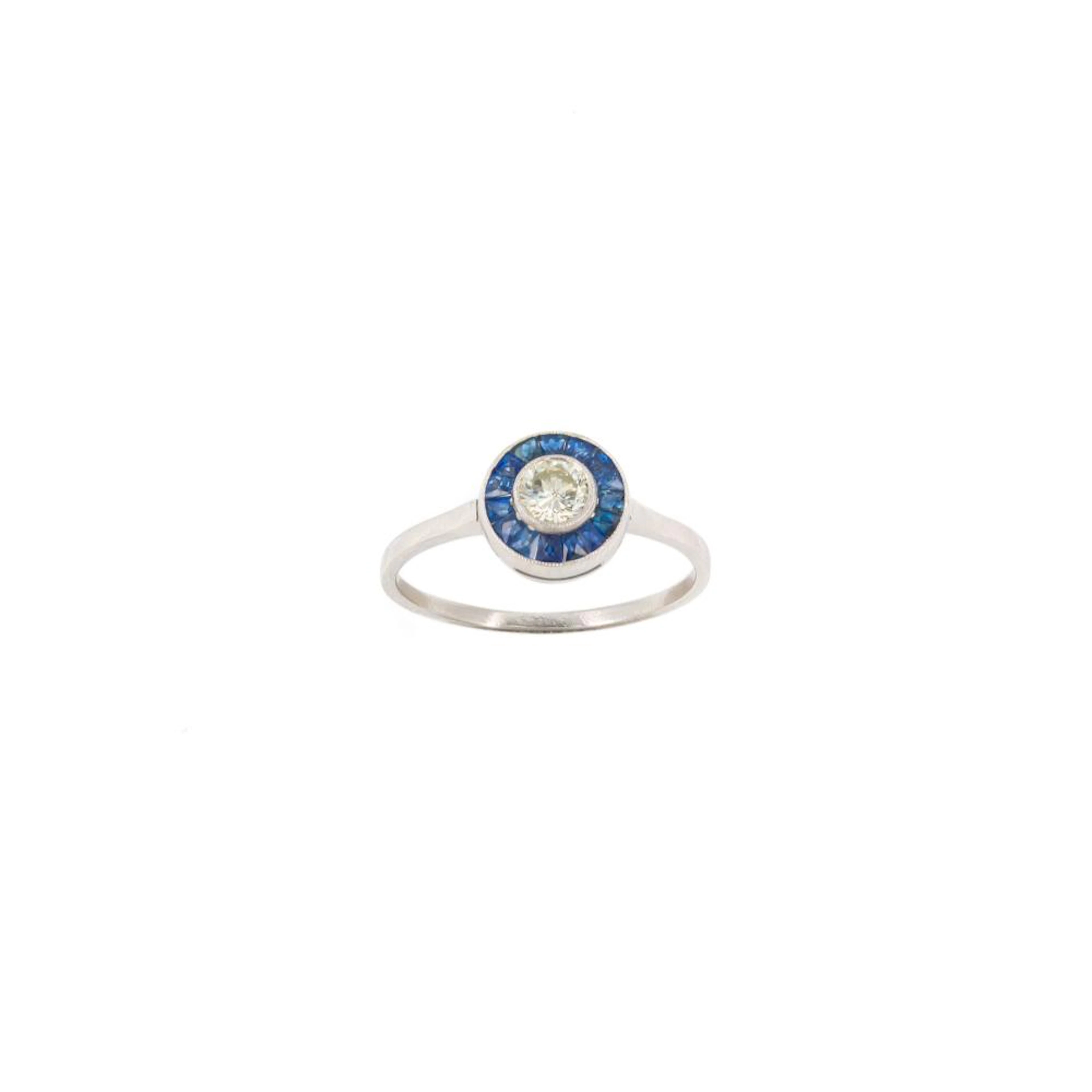 diamond and blue sapphire ring