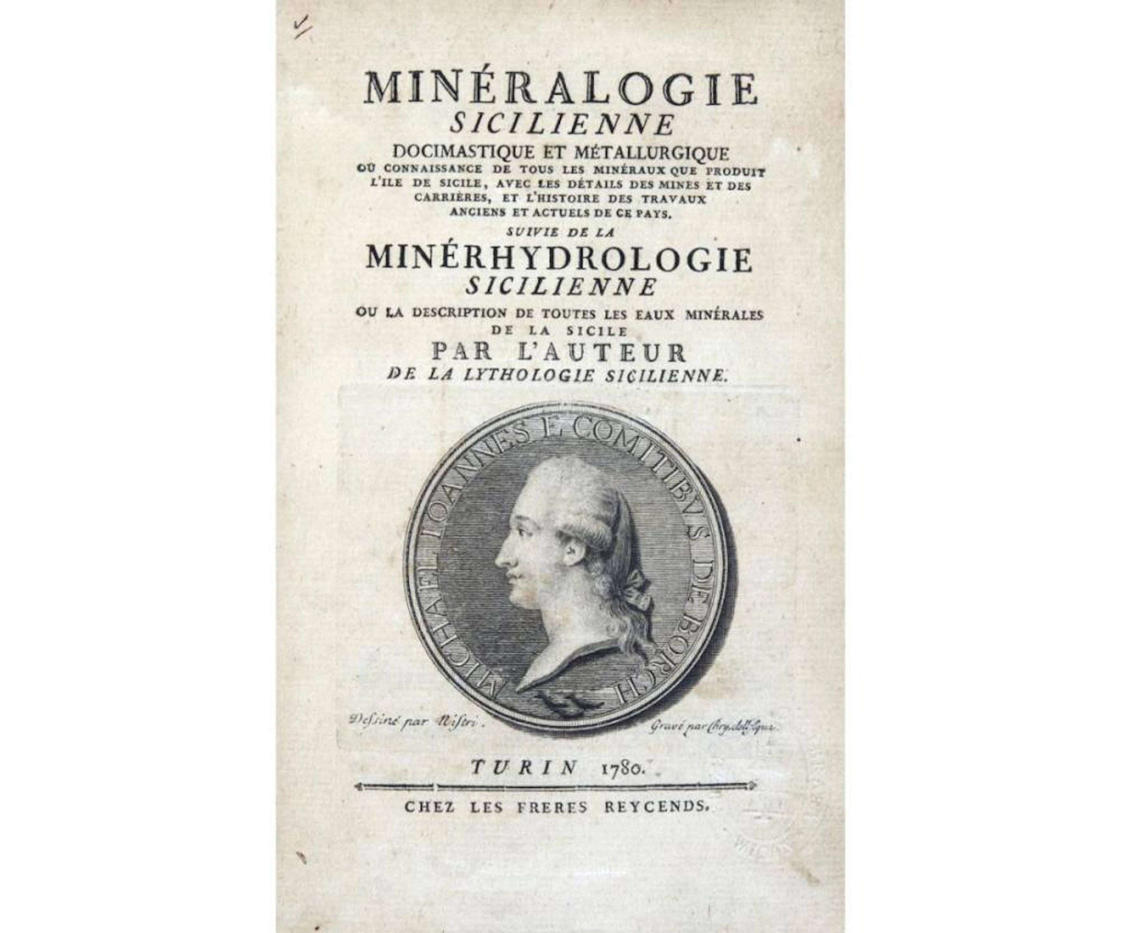 Borch, Michel Jean de Minéralogie sicilienne docimastique et metallurgique.