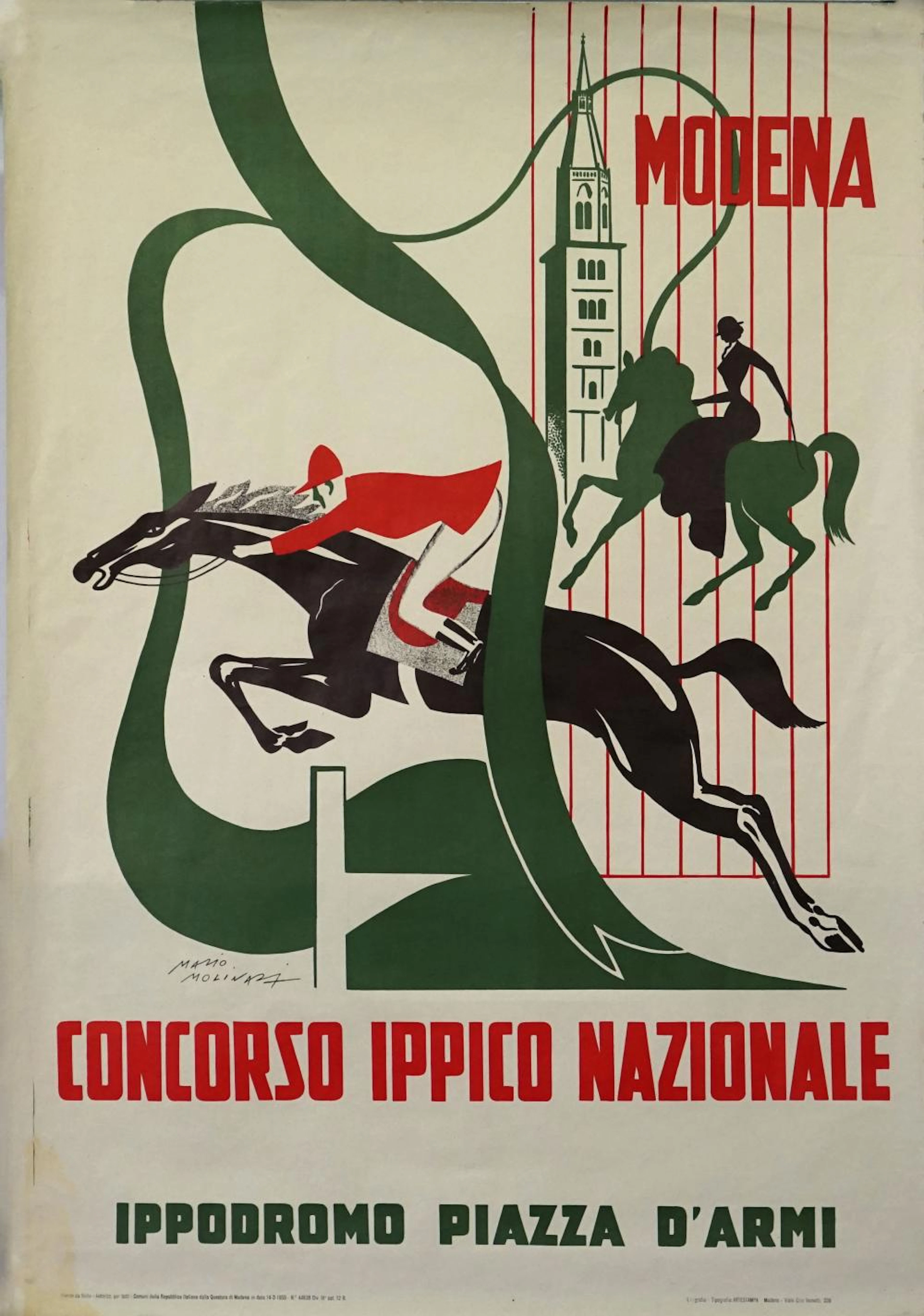 MARIO MOLINARI 1906-1966 Concorso Ippico Nazionale / Modena 1955