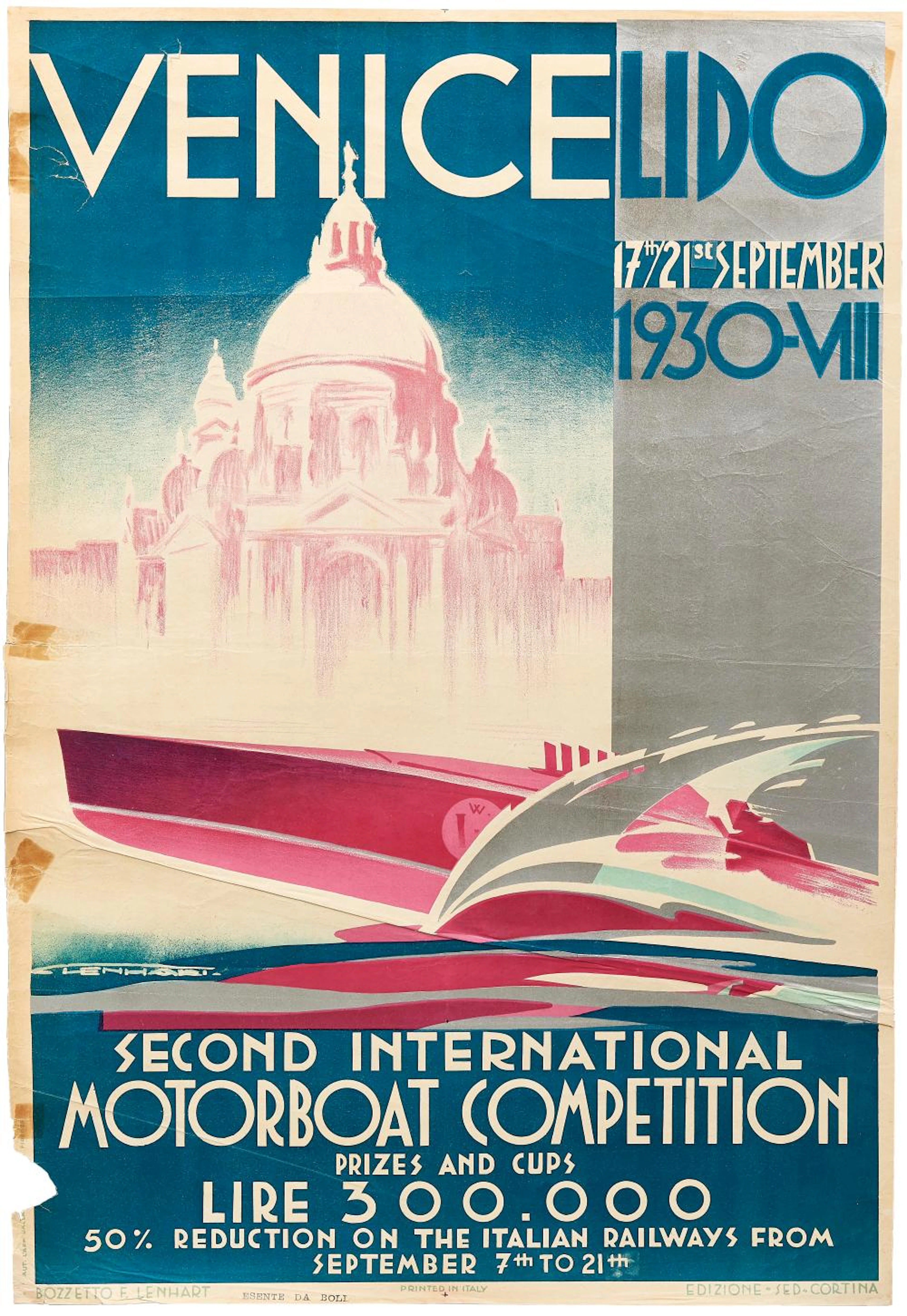 FRANZ LENHART 1898-1992 Venice Lido / Secondo...