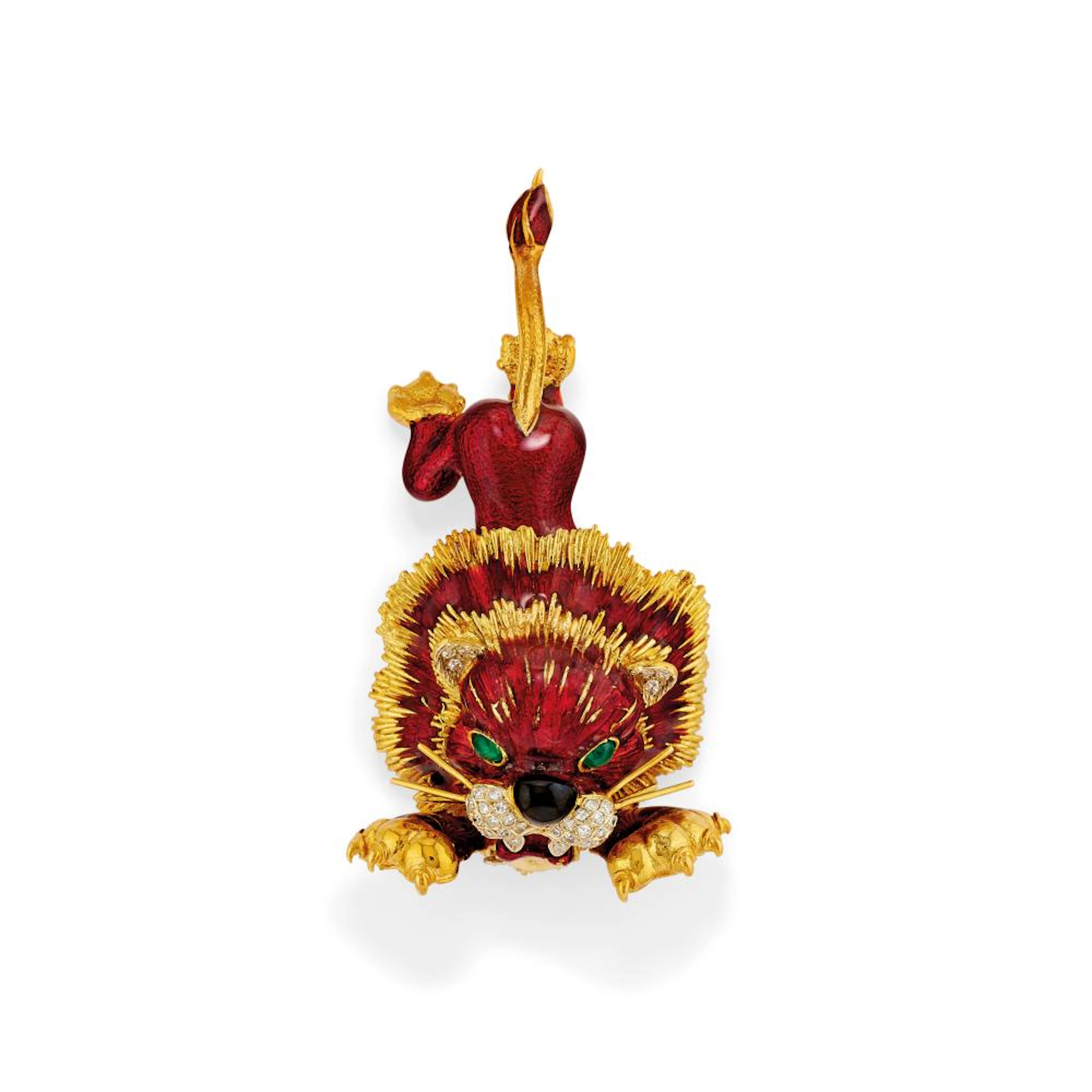 ENAMEL AND DIAMOND BROOCH, FRASCAROLO