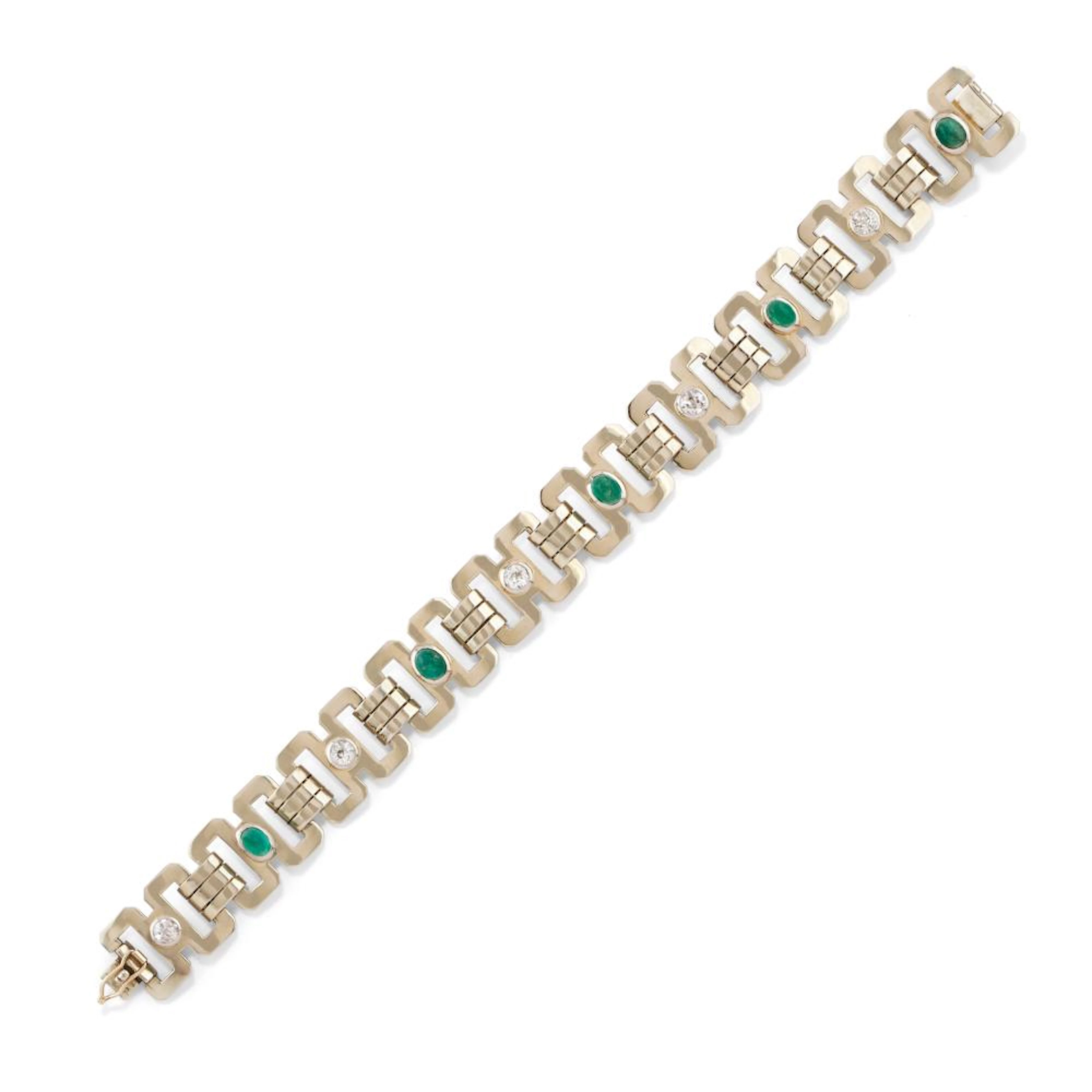 Diamond and emerald bracelet