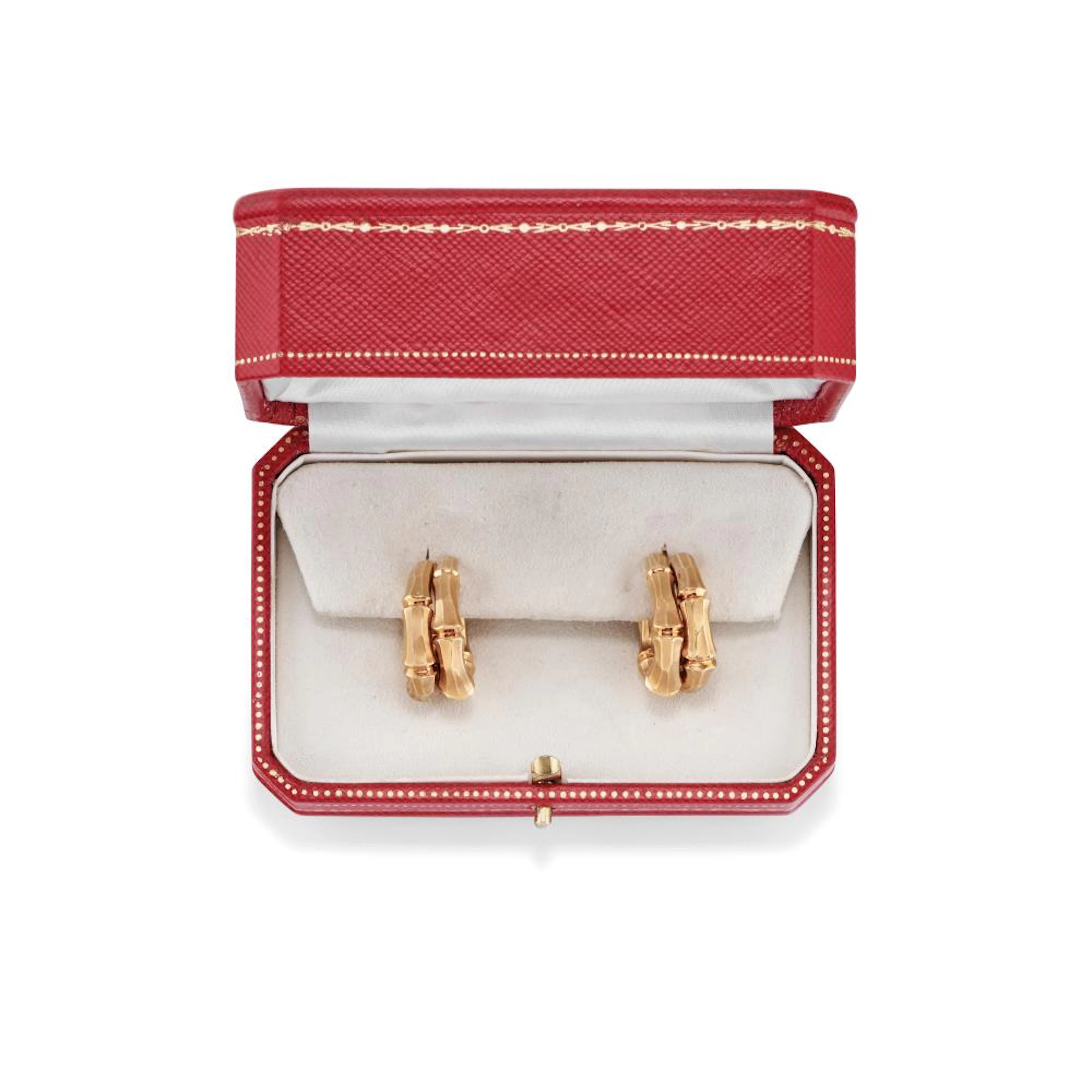 pair of hoop earclips "Bamboo", Cartier