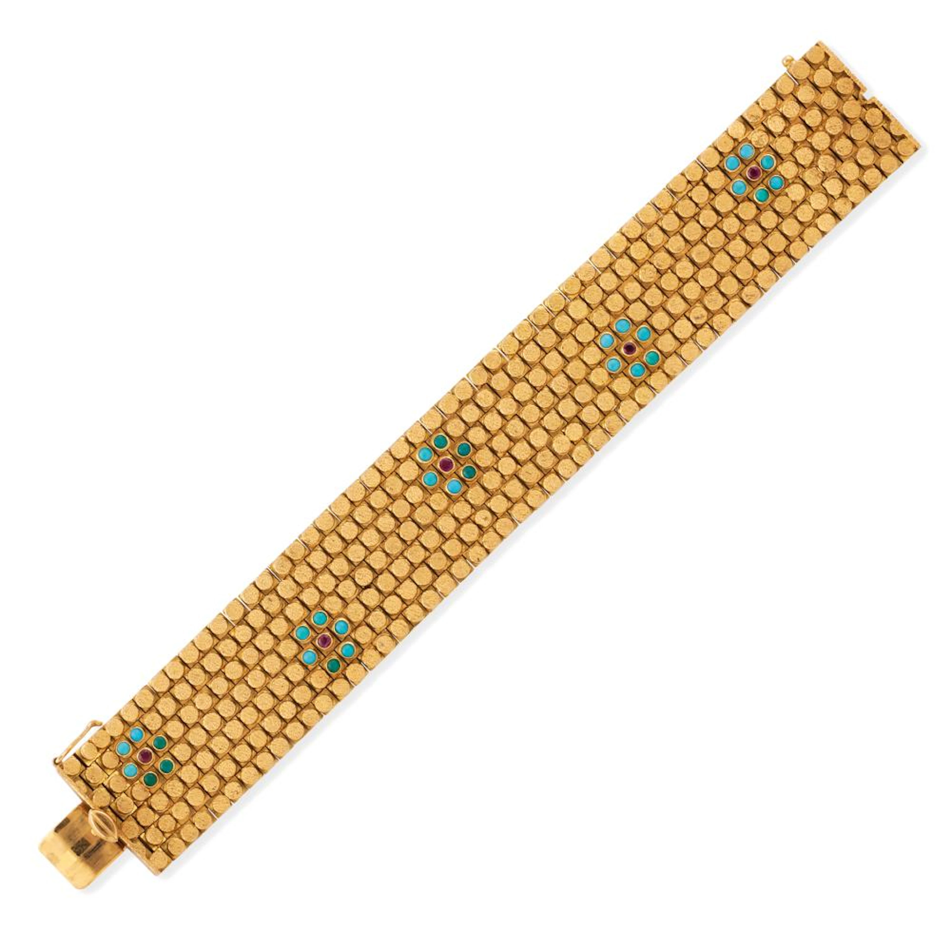 18k yellow gold and gem-set bracelet