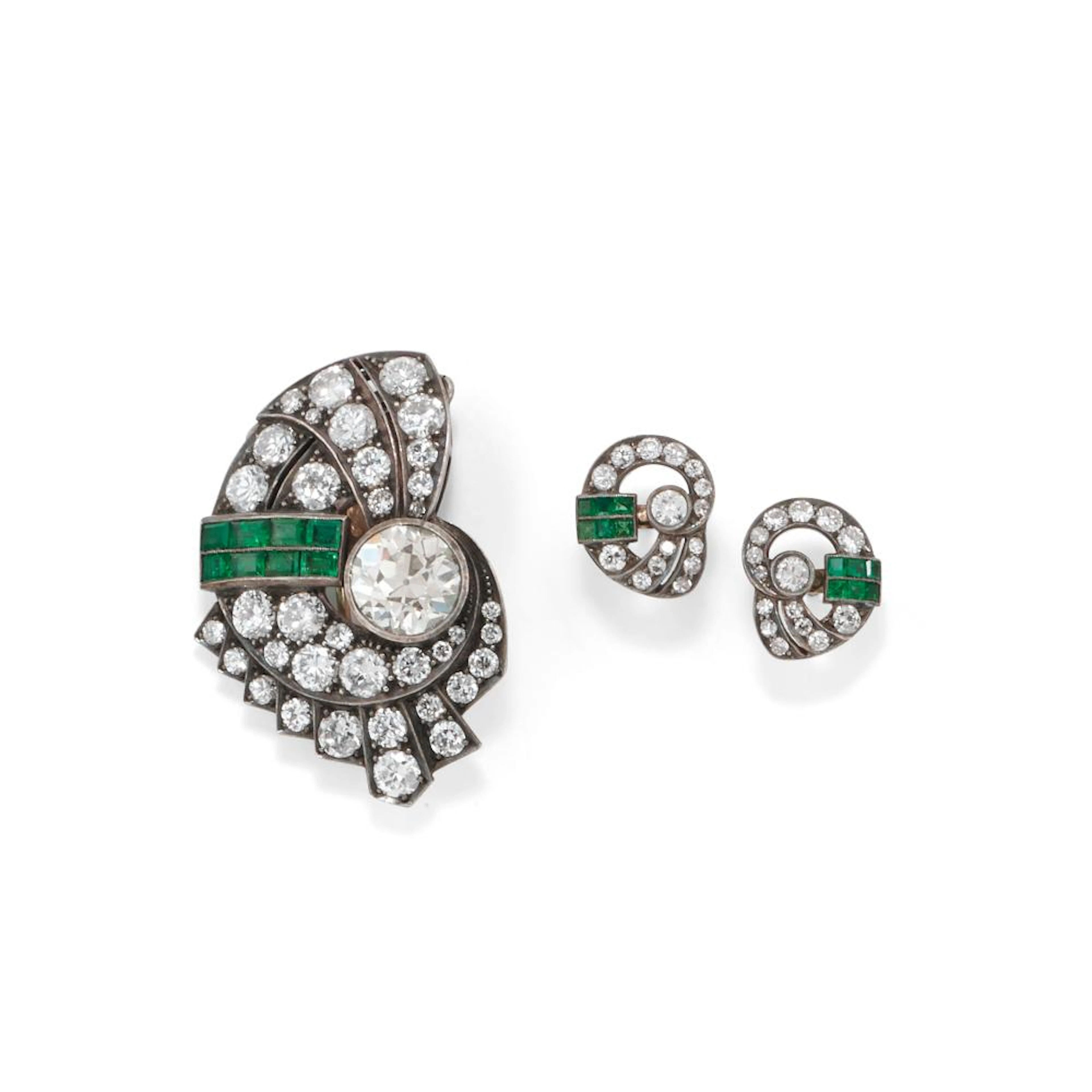 diamond and emerald demi parure
