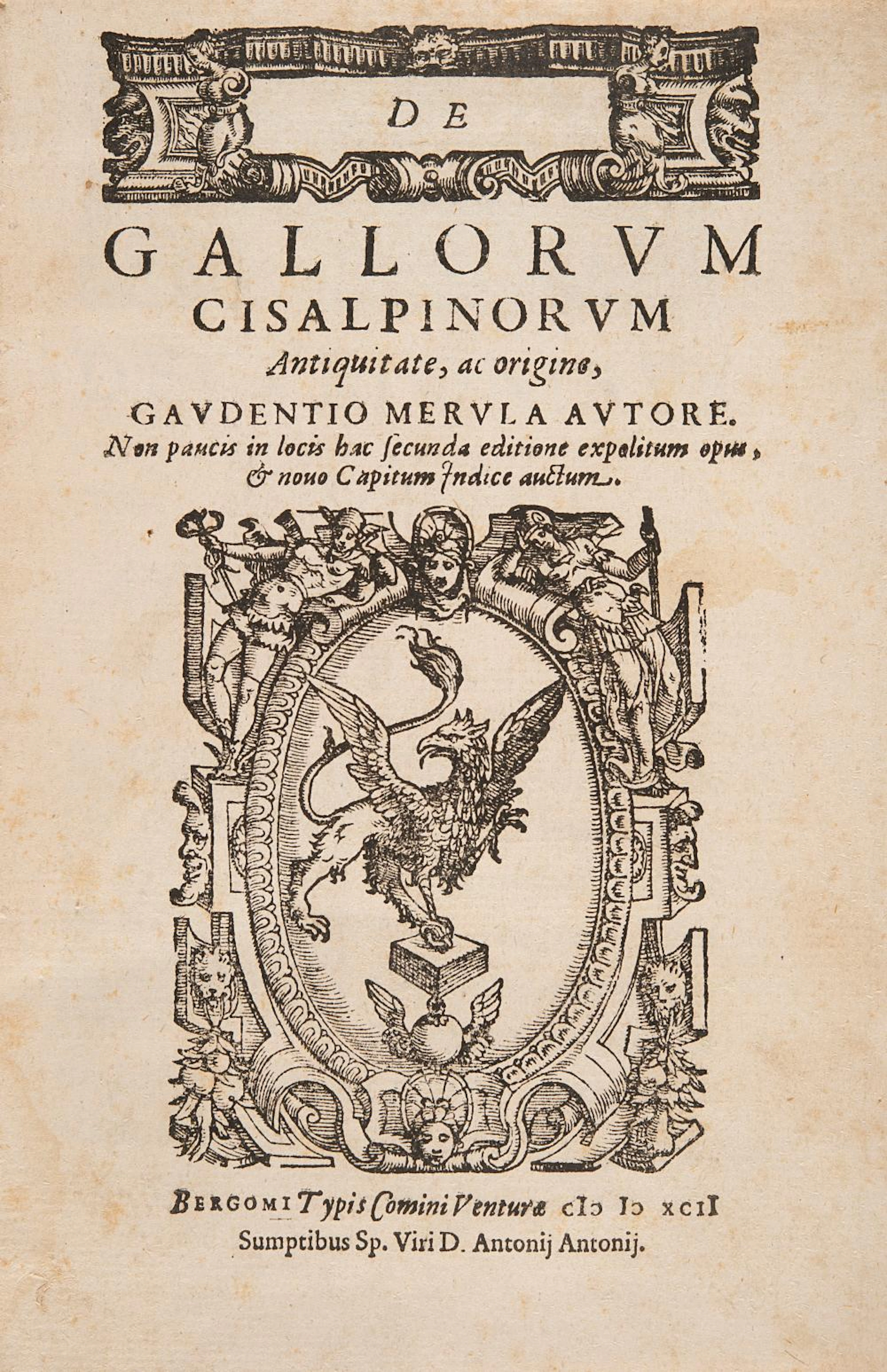 Merula, Gaudenzio De Gallorum Cisalpinorum antiquitate, ac origine.