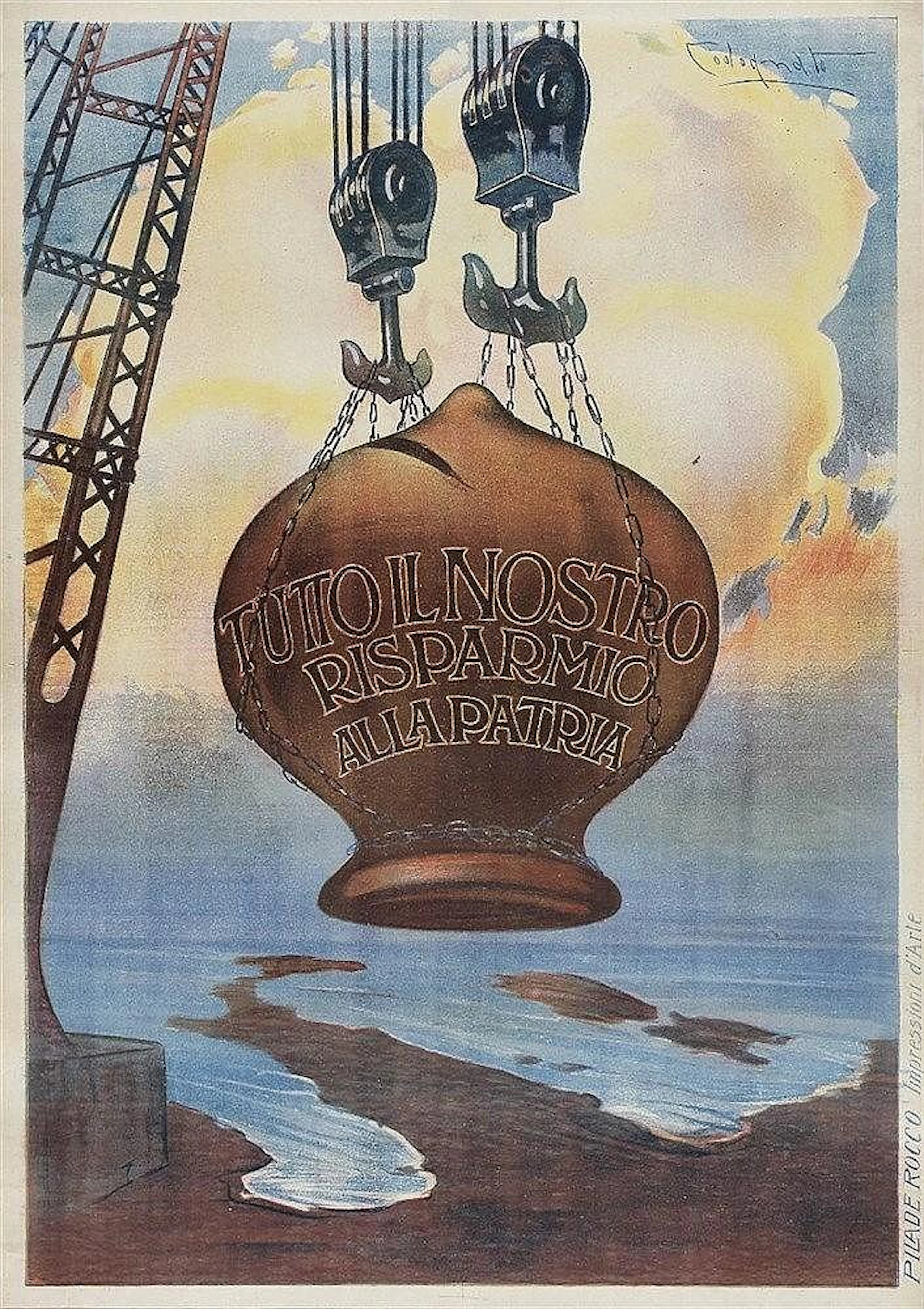 Tutto il nostro risparmio alla Patria. Plinio Codognato Litografia