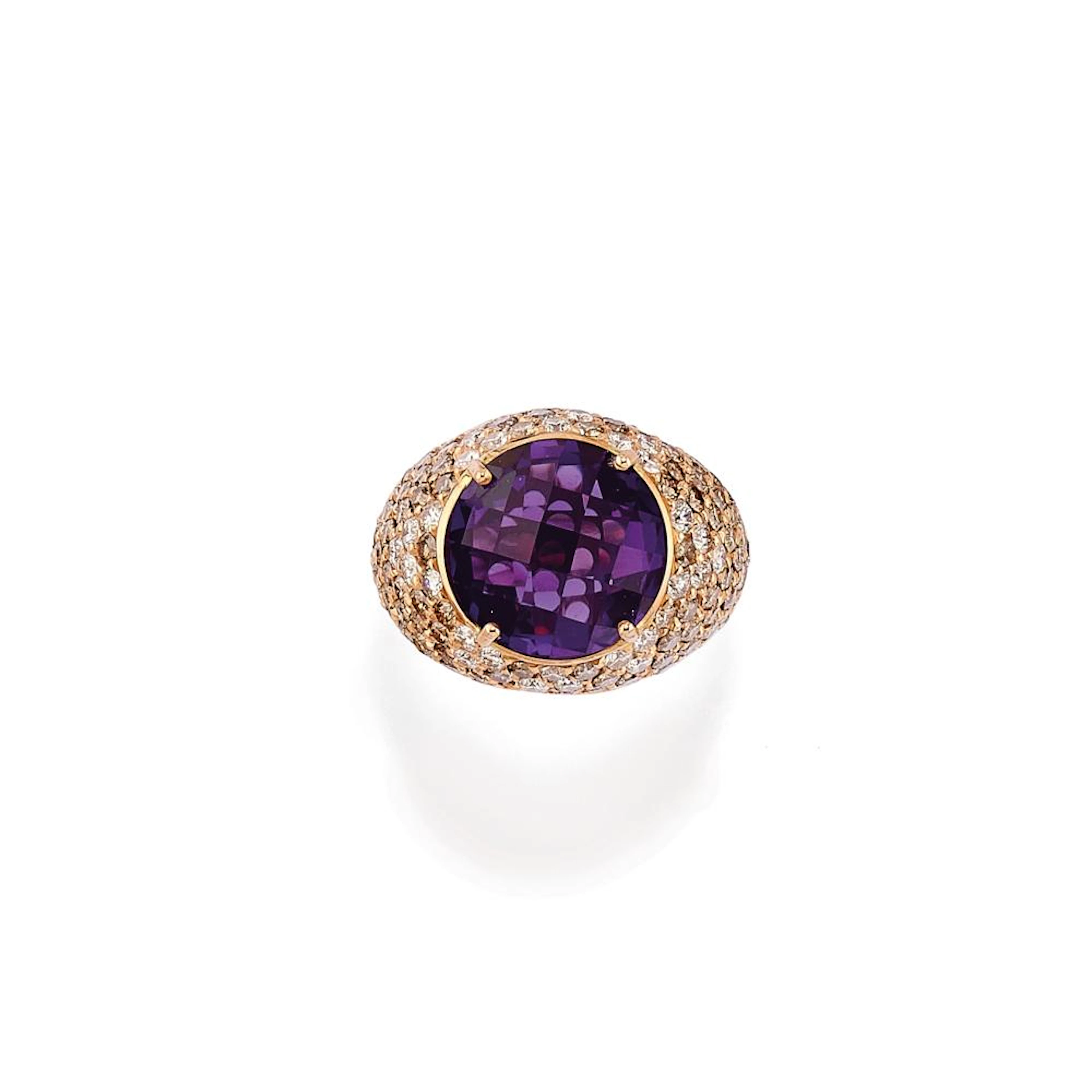 DIAMOND AND AMETHYST RING