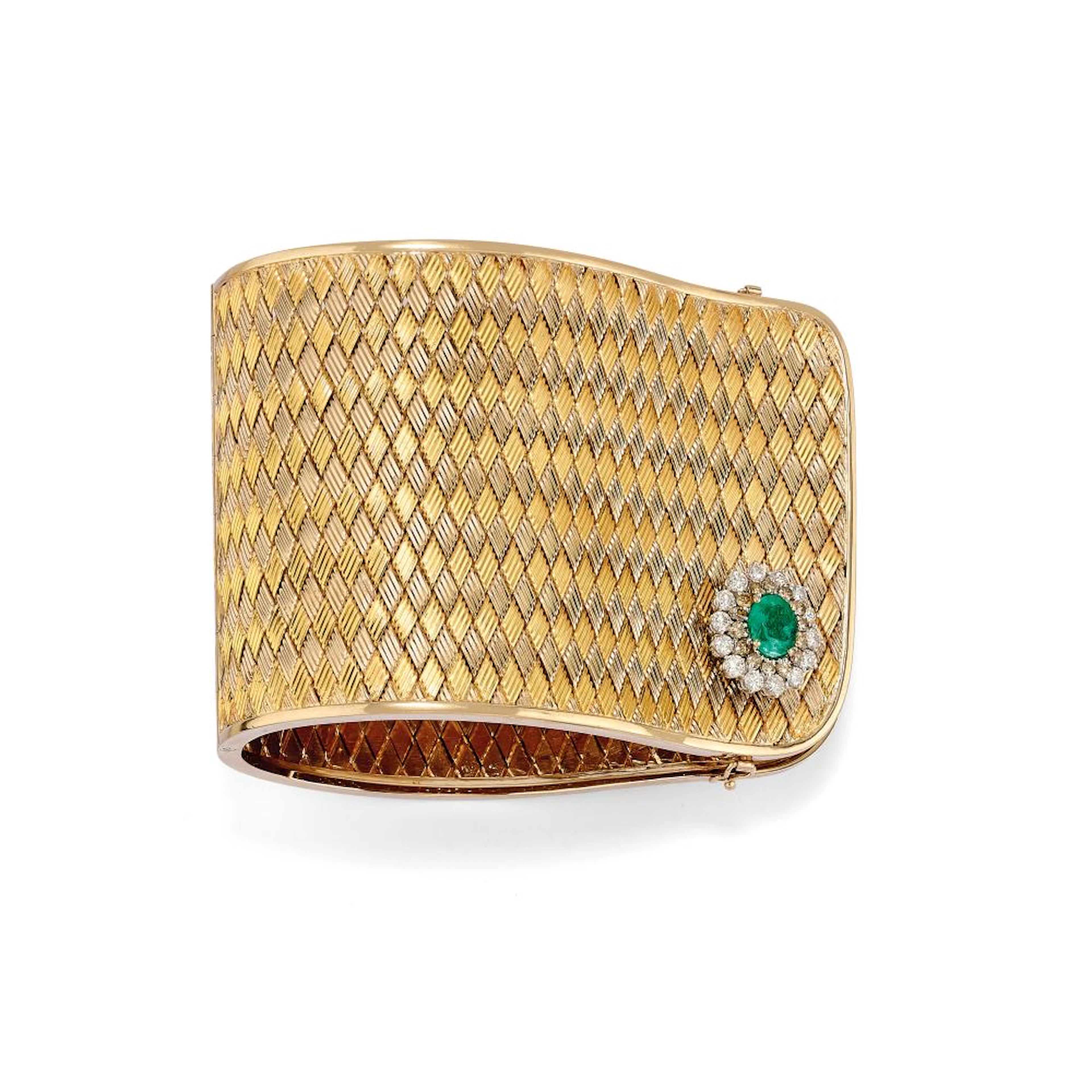 EMERALD AND DIAMOND BANGLE