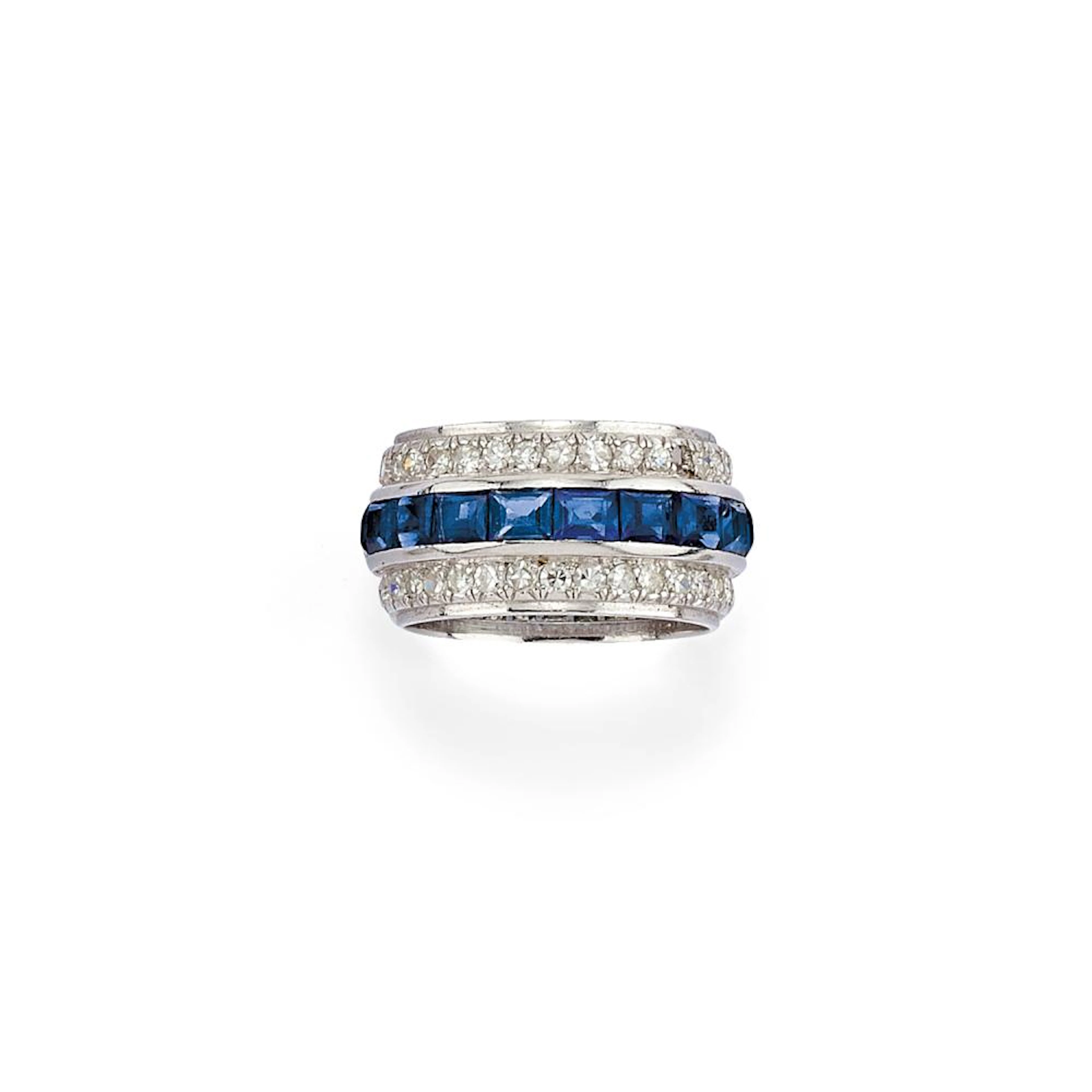 DIAMOND AND BLUE SAPPHIRE ETERNITY RING