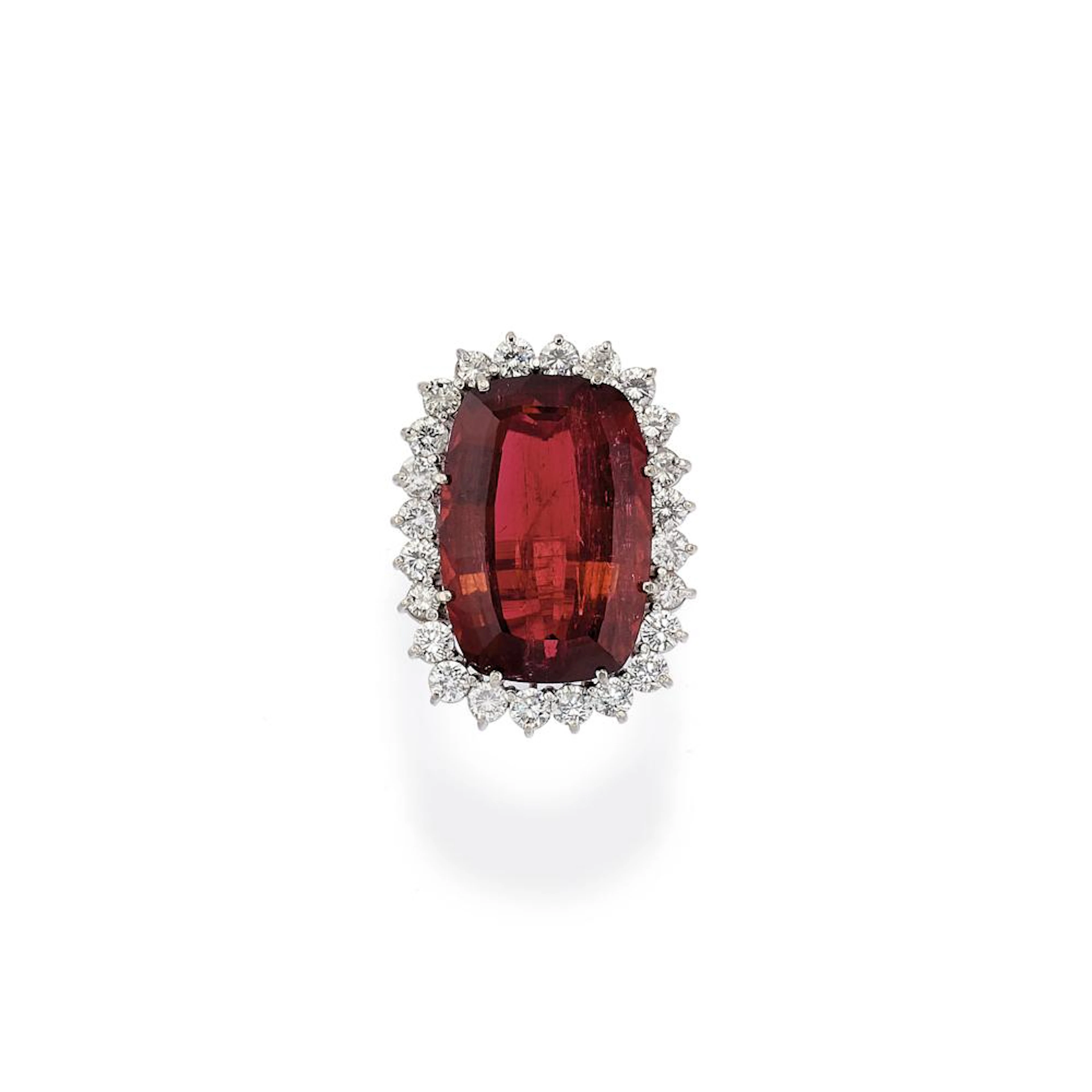 PINK TOURMALINE AND DIAMOND RING