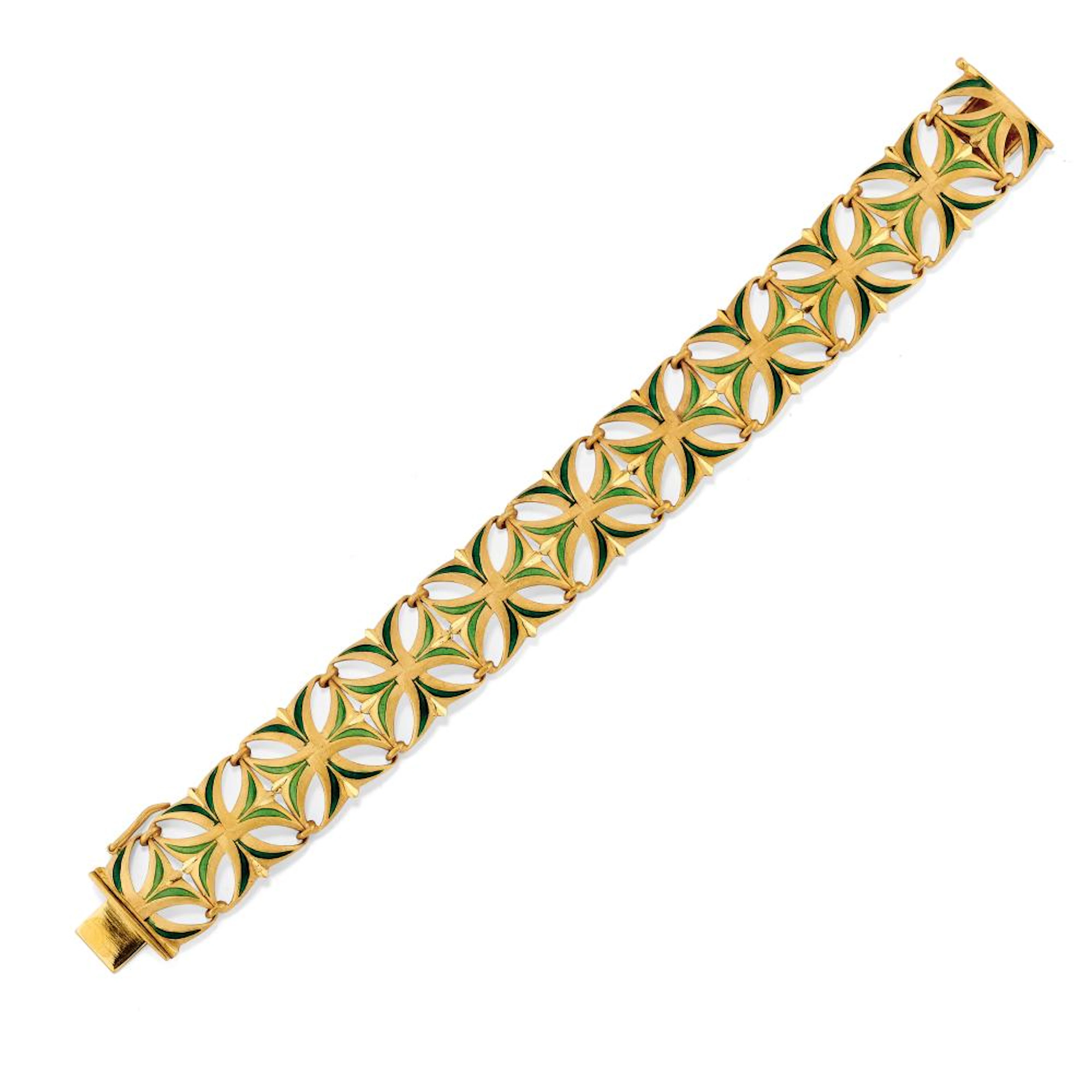 GREEN ENAMEL BRACELET, OTTAVIANI