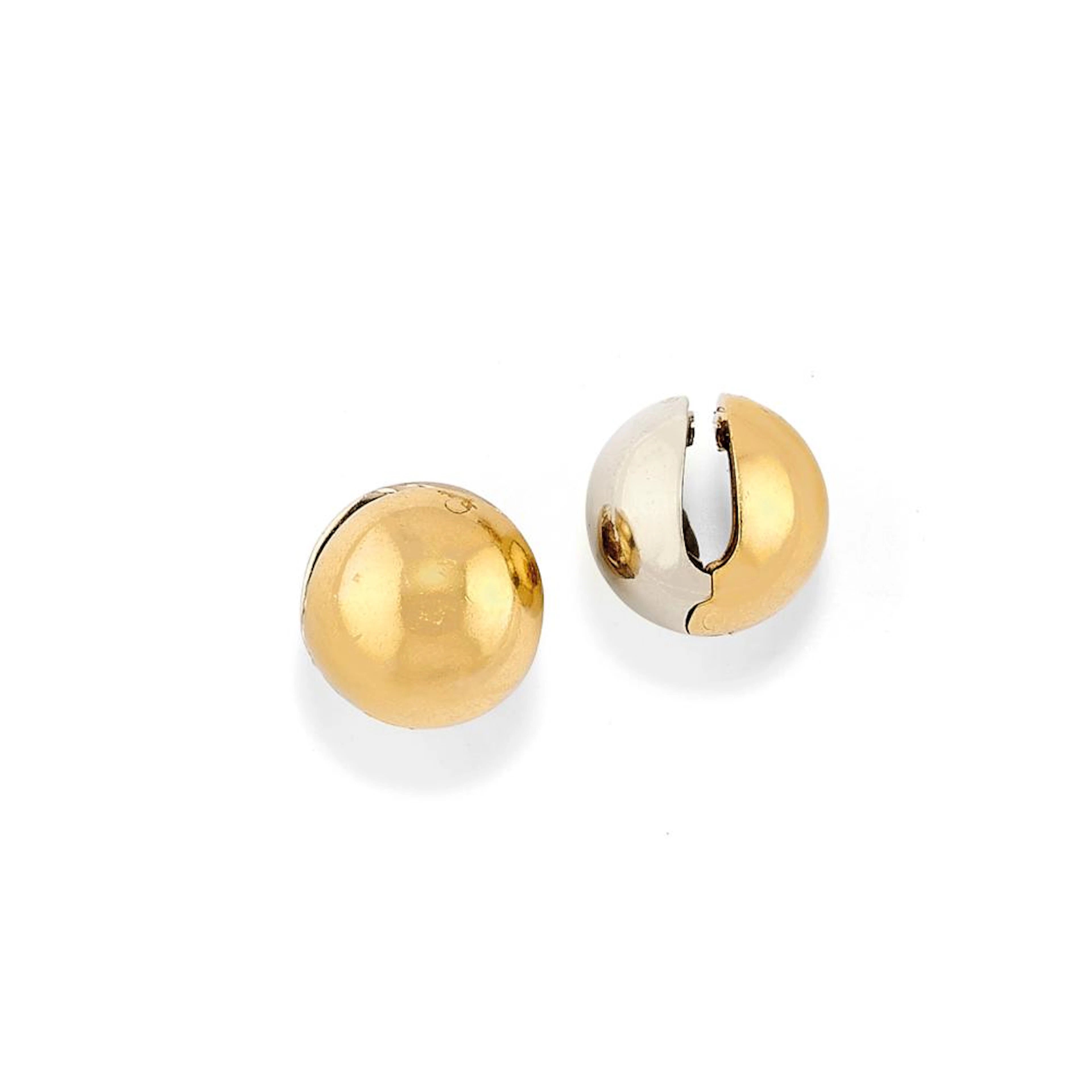 PAIR OF TWO TONE GOLD EARRINGS, POMELLATO