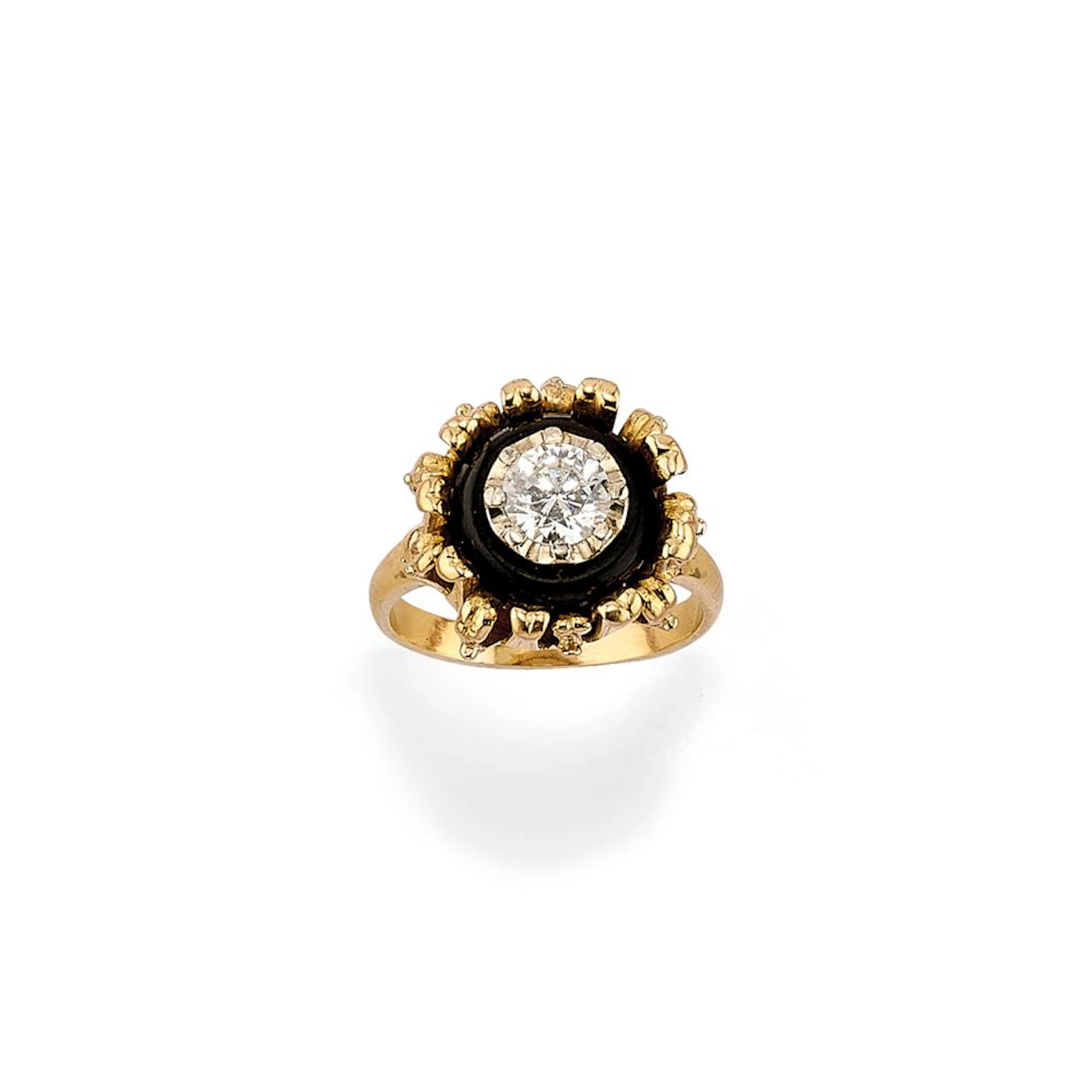 DIAMOND AND ONYX RING
