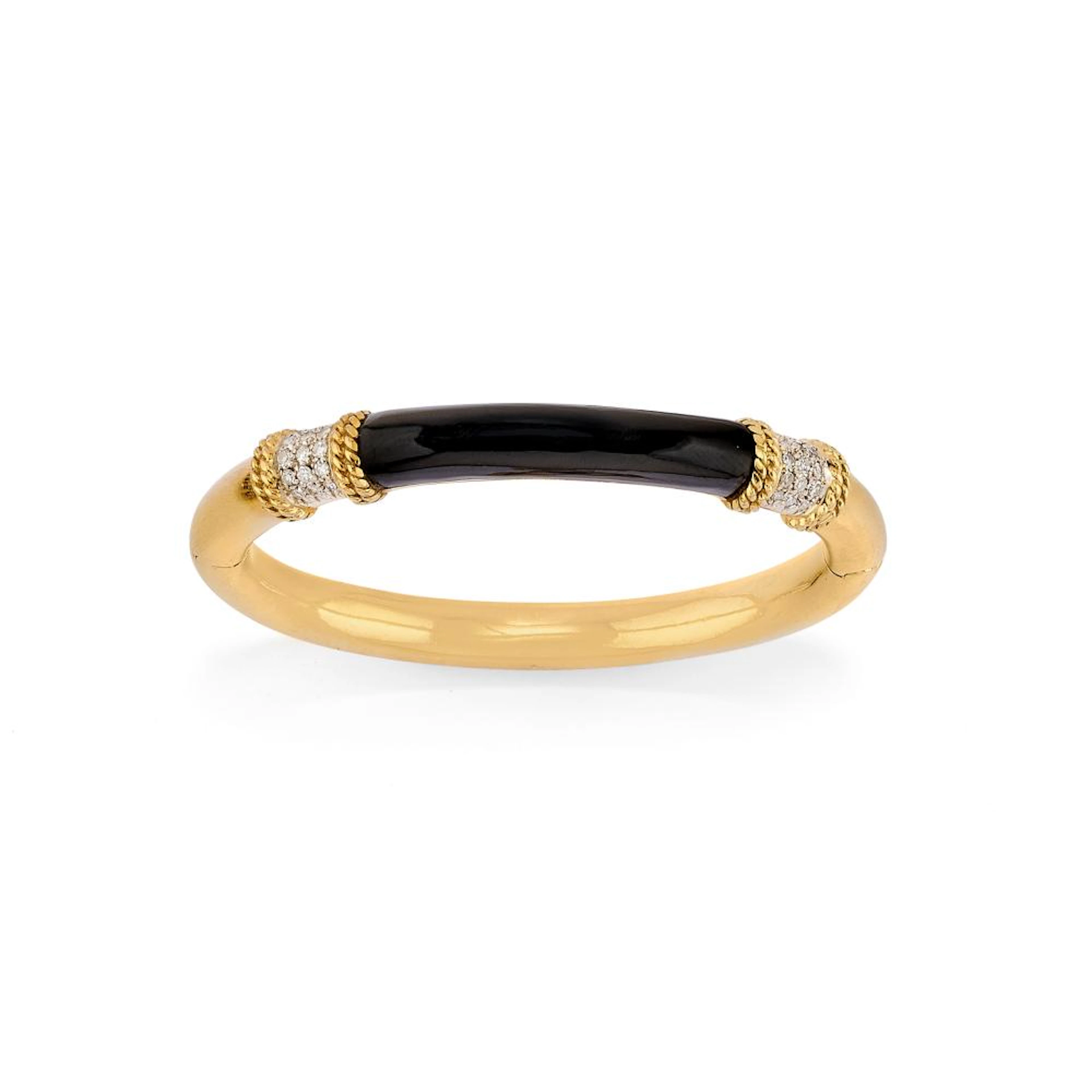 ONYX AND DIAMOND BANGLE