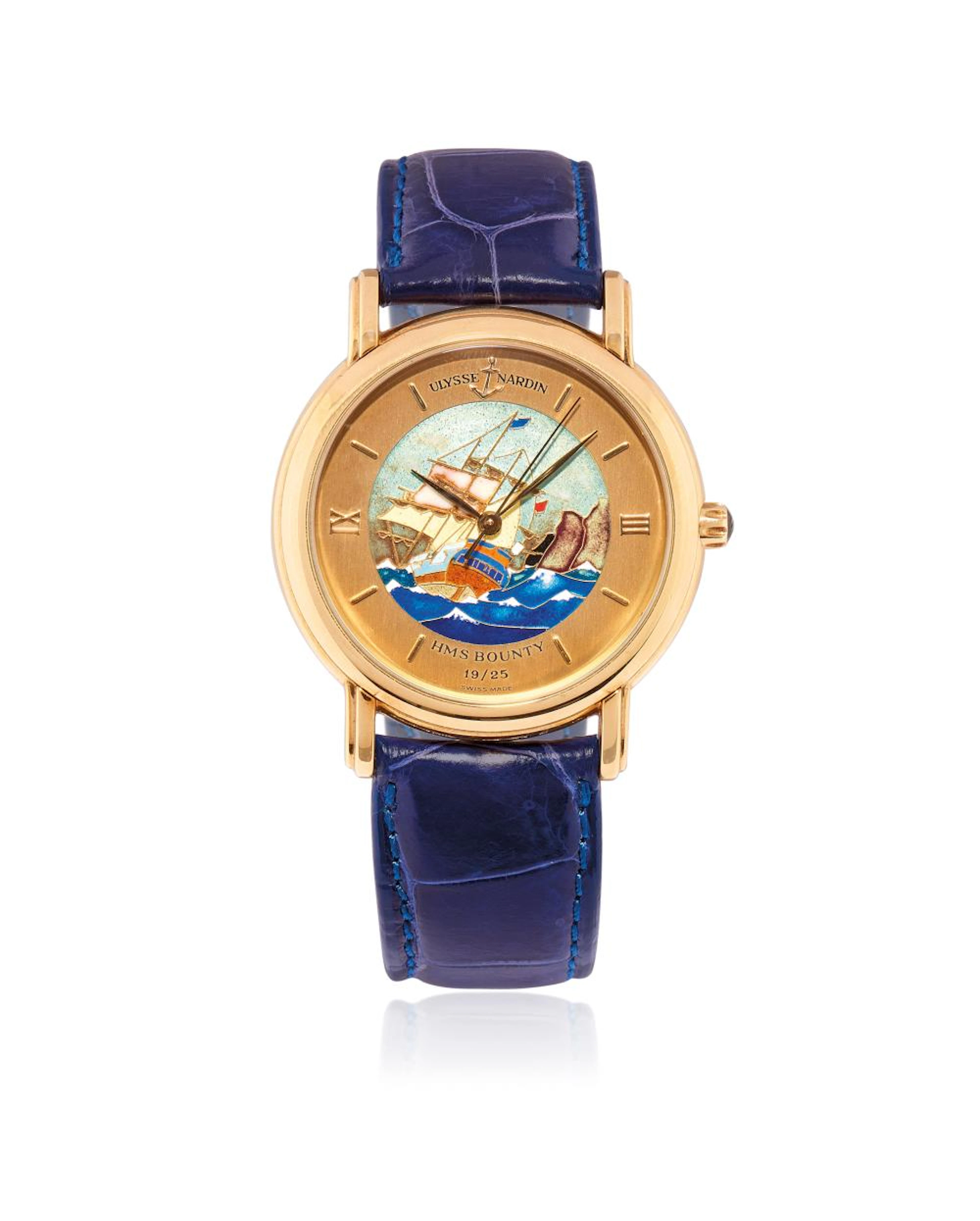 GOLD AND CLOISONNÉ ENAMEL ULYSSE NARDIN SAN MARCO REF. 131-77-9, 90s
