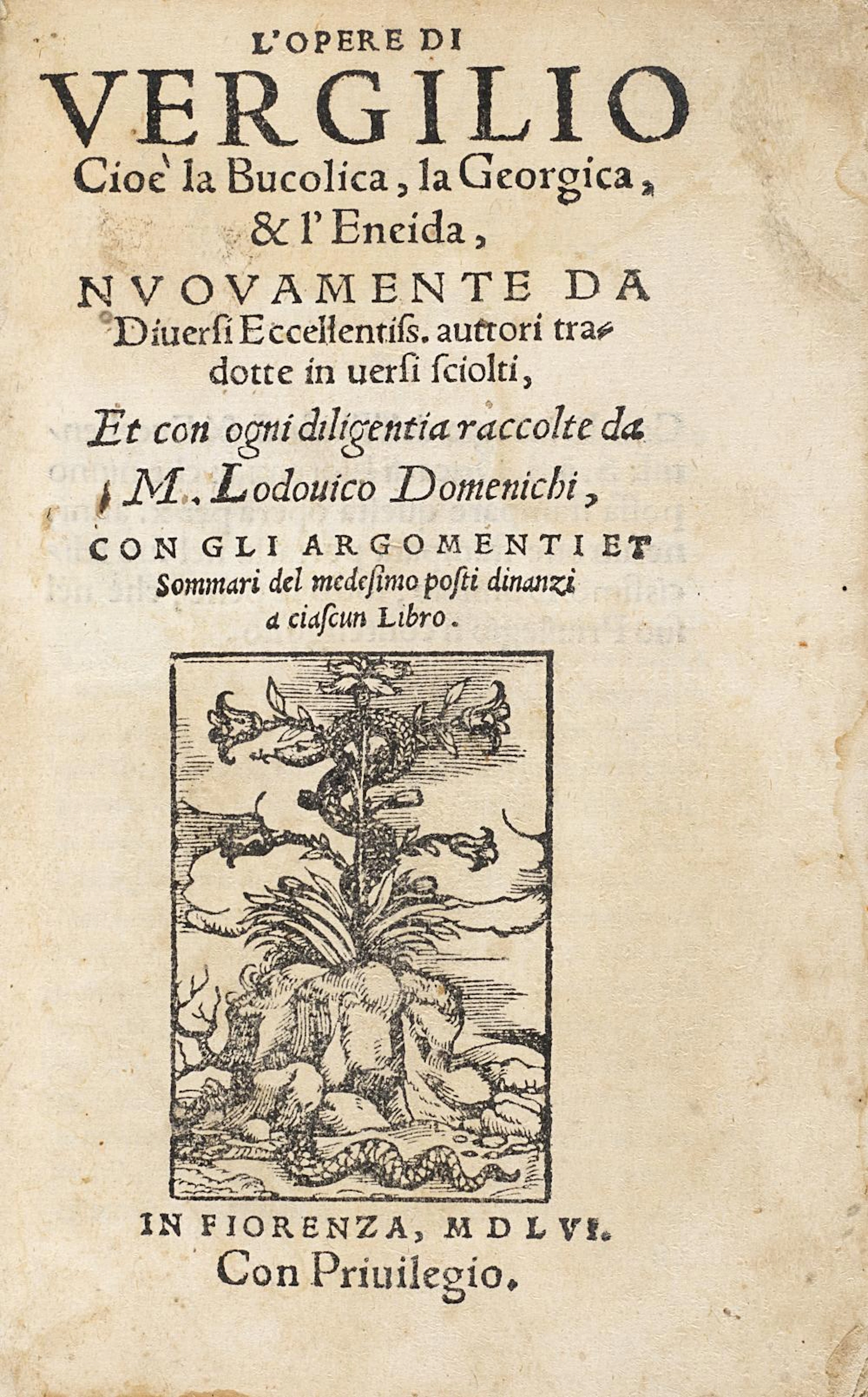 Vergilio L'Opere di Vergilio cioè la Bucolica, la Georgica, & l'Eneida.