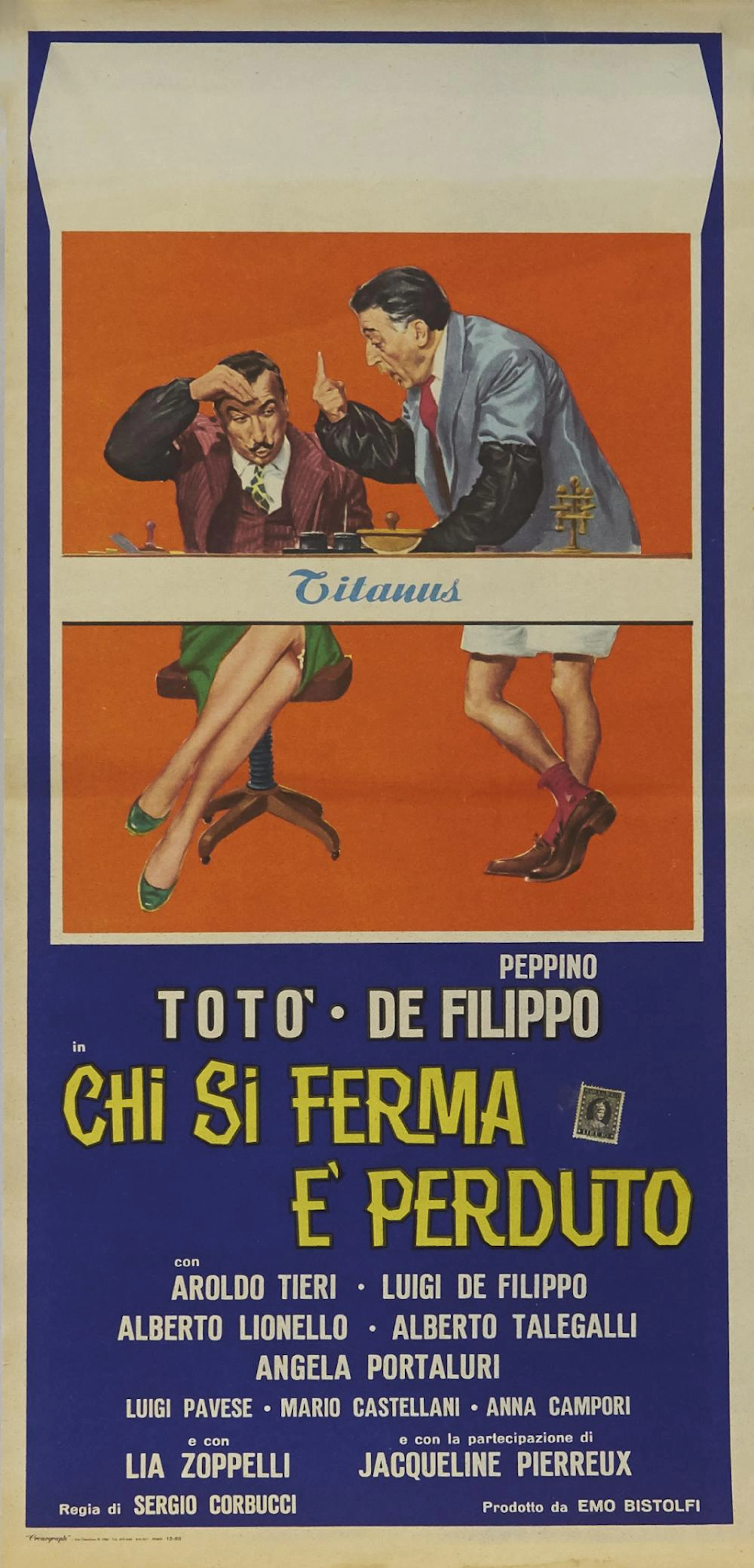 LOCANDINA PER 'CHI SI FERMA È PERDUTO' CON TOTO' Playbill...
