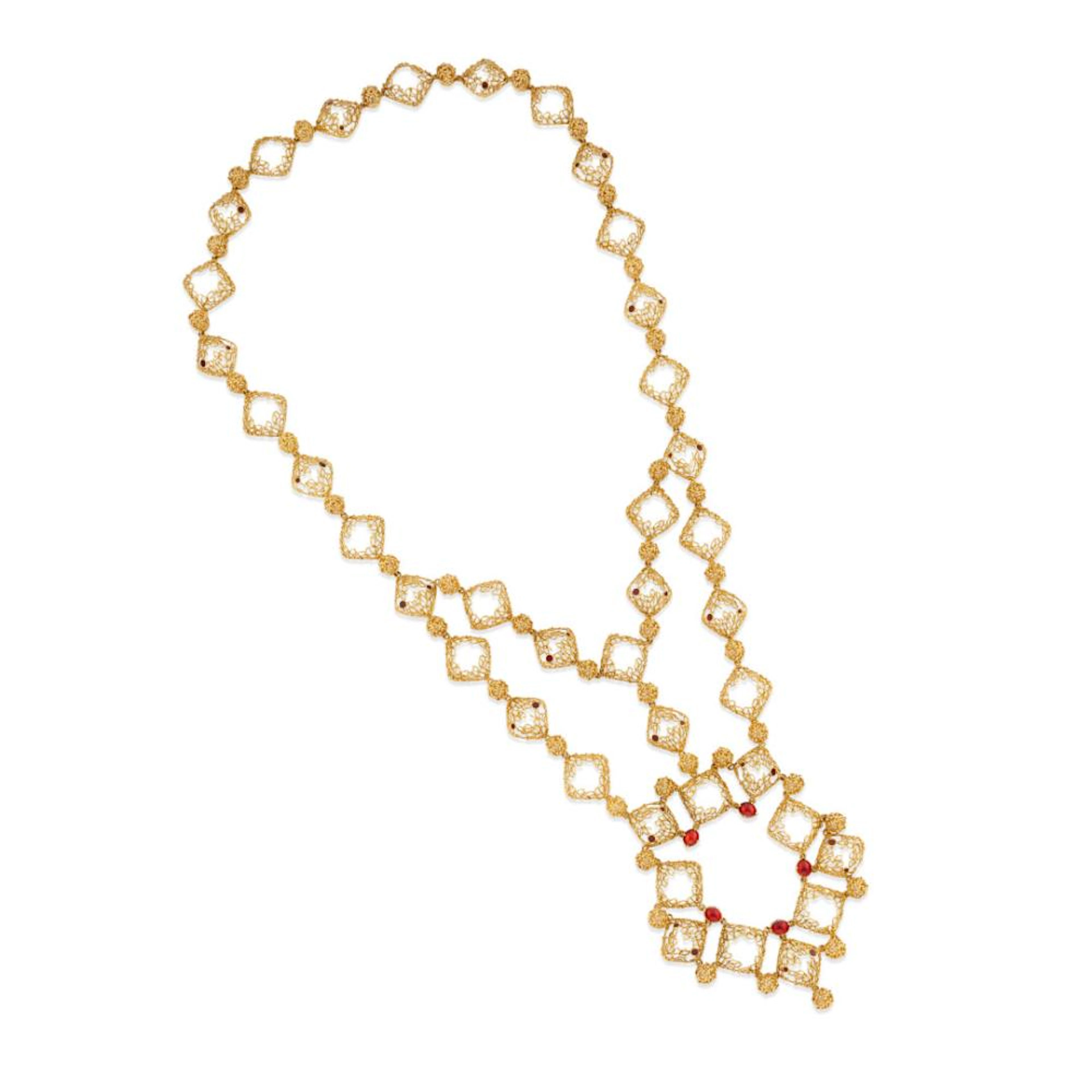 18K YELLOW GOLD AND ENAMEL SAUTOIR, FRASCAROLO
