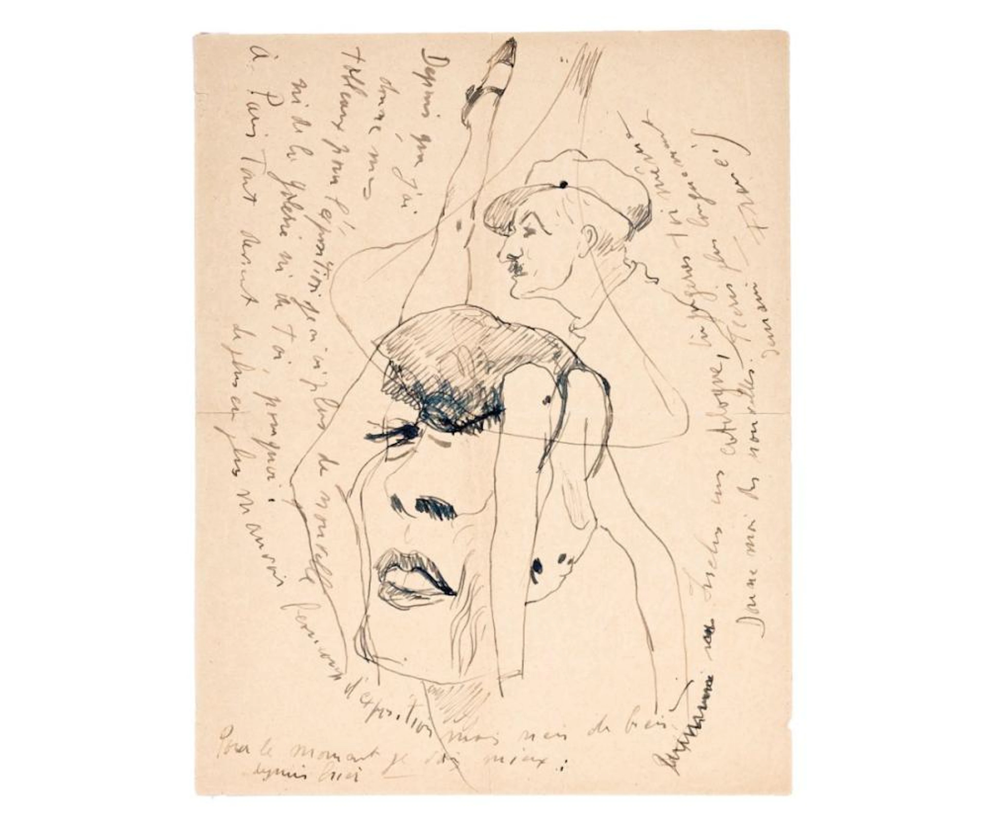FRANCIS PICABIA 1879-1953 Untitled (Letter with drawings) 1946-1949