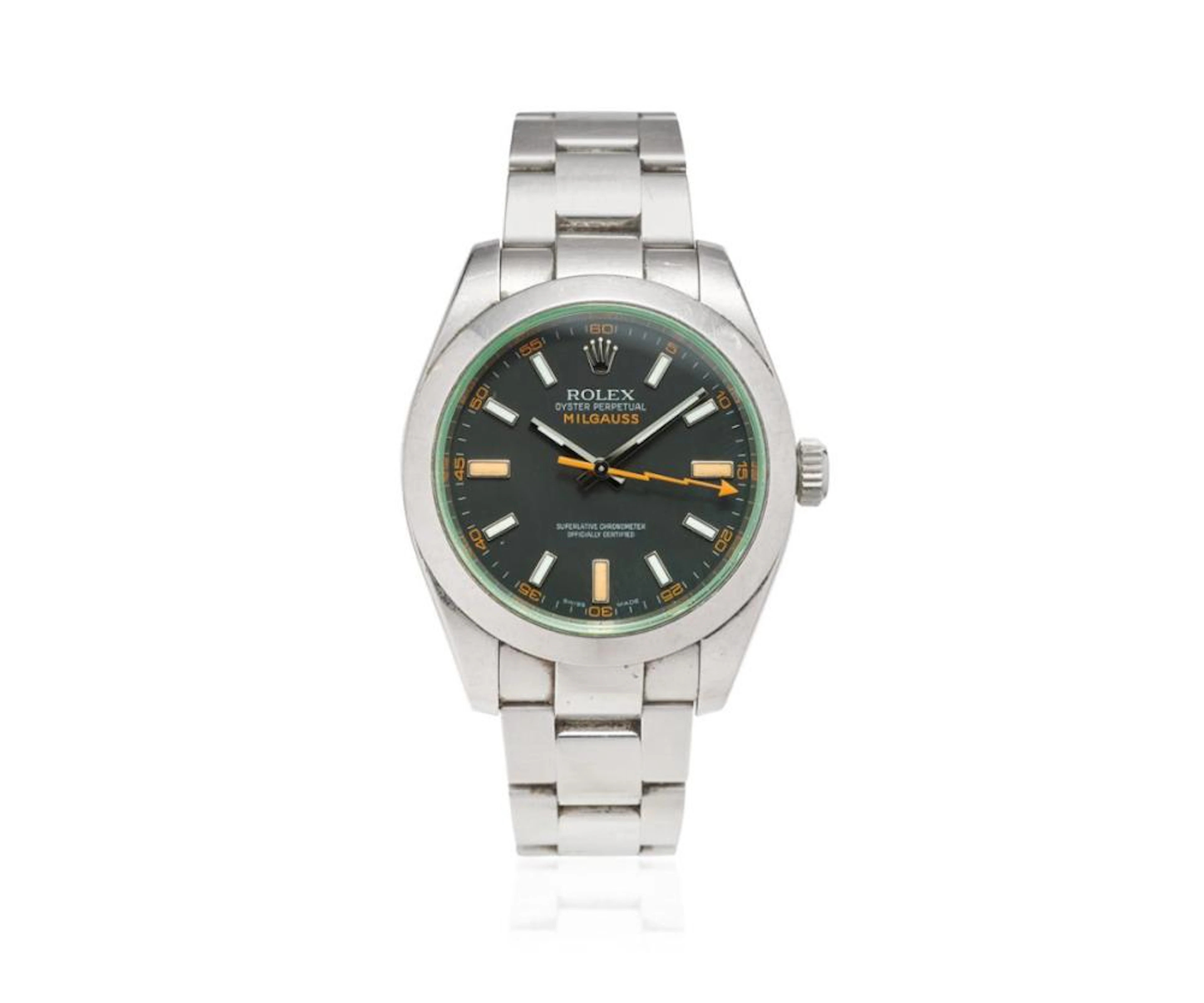 ROLEX MILGAUSS REF. 116400GV, BOX AND PAPER, SOLD IN 2009