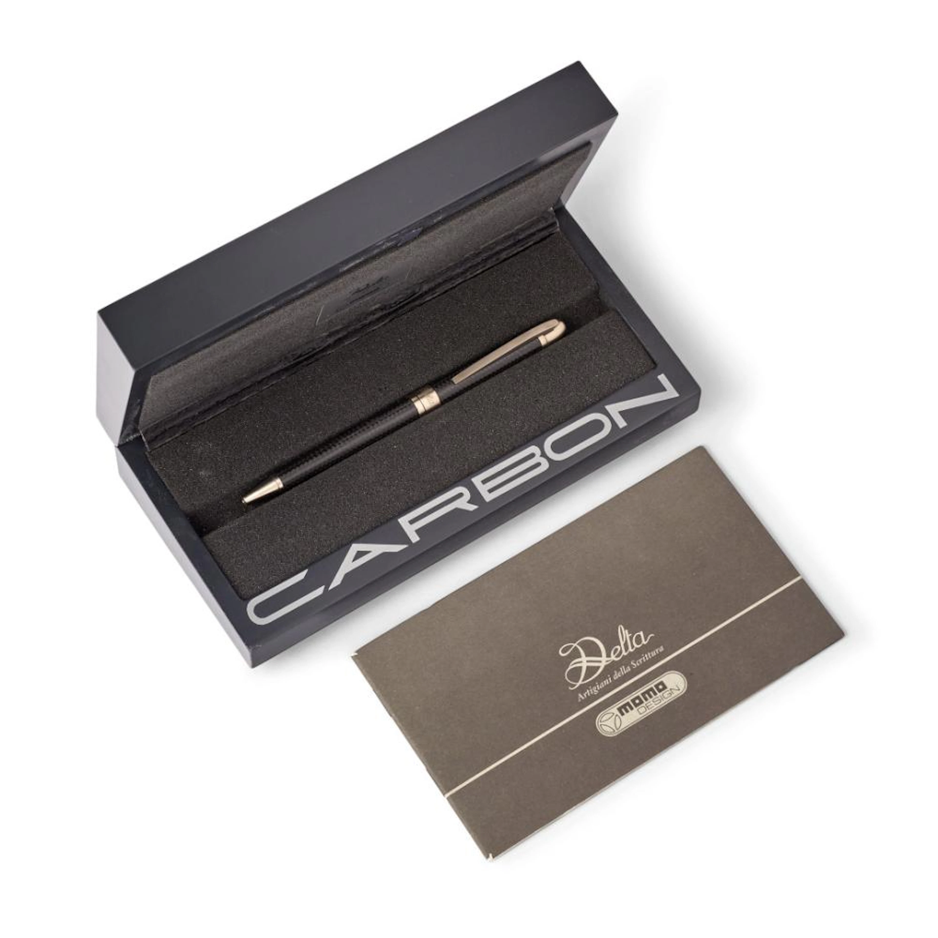 DELTA AND MOMO DESIGN CARBON PEN, BOX AND WARRANTY