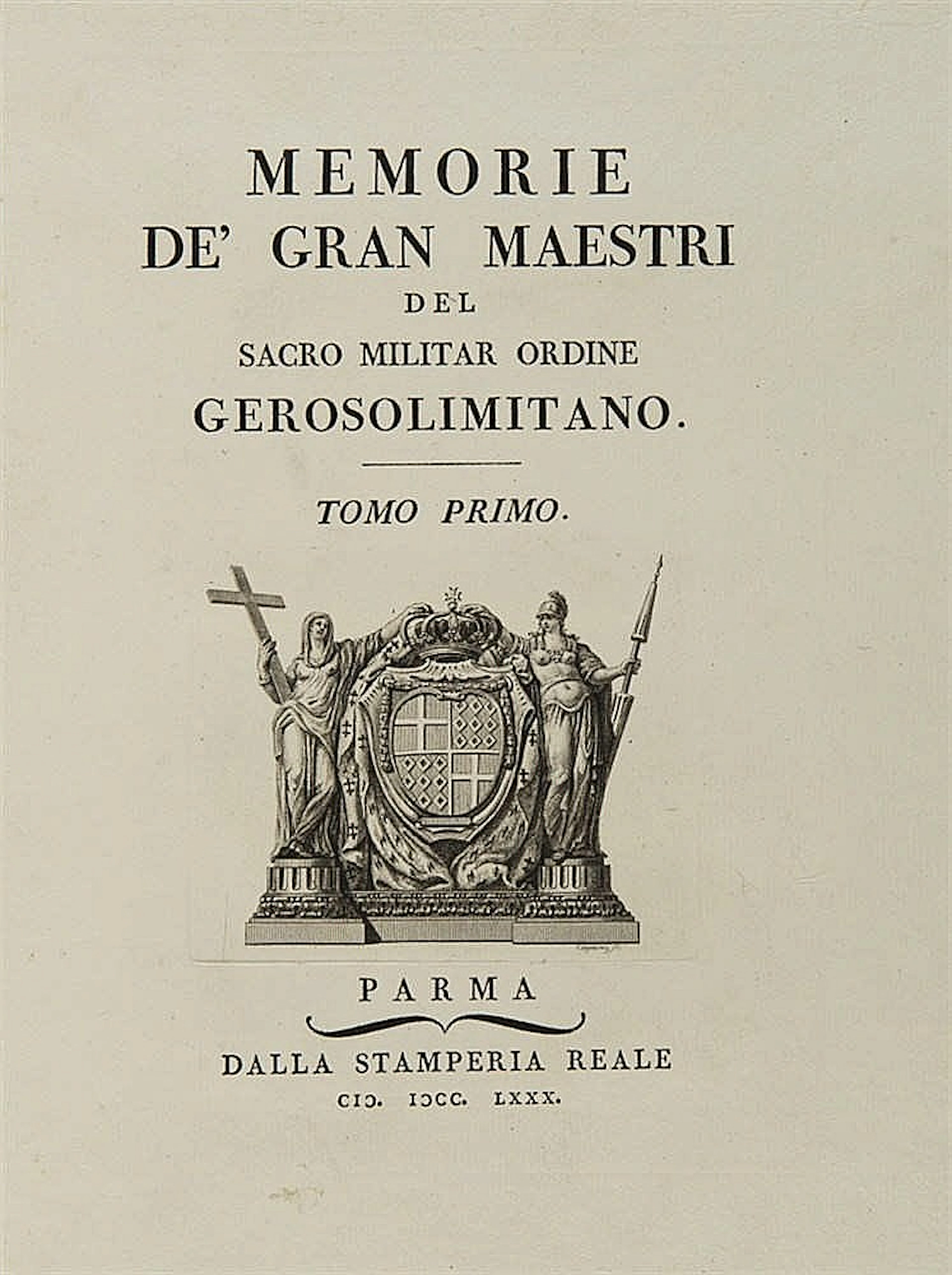 Paciaudi, Paolo Maria. Memorie de? gran maestri de?