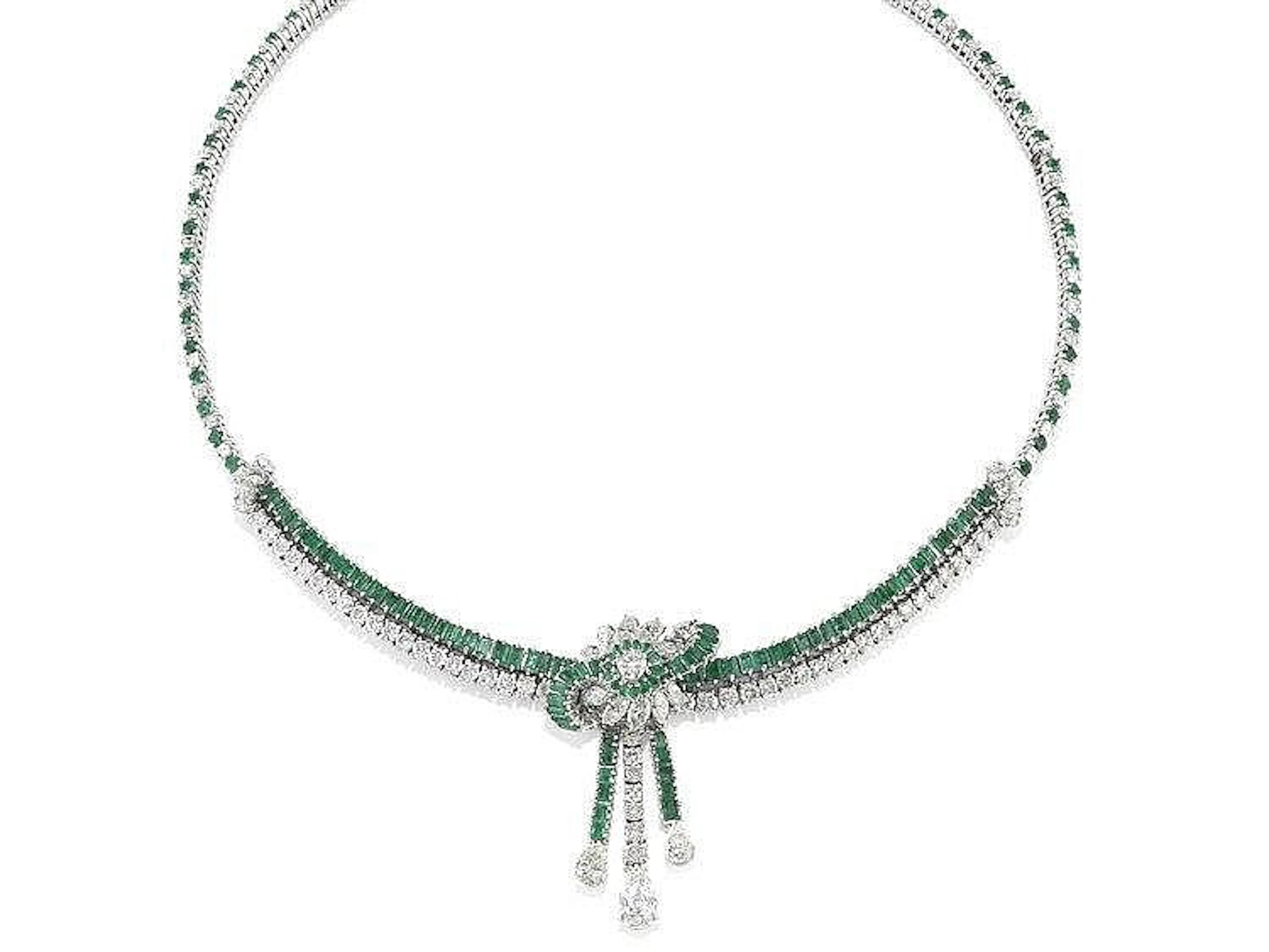 COLLANA GIROCOLLO IN DIAMANTI E SMERALDI EMERALD AND DIAMOND NECKLACE