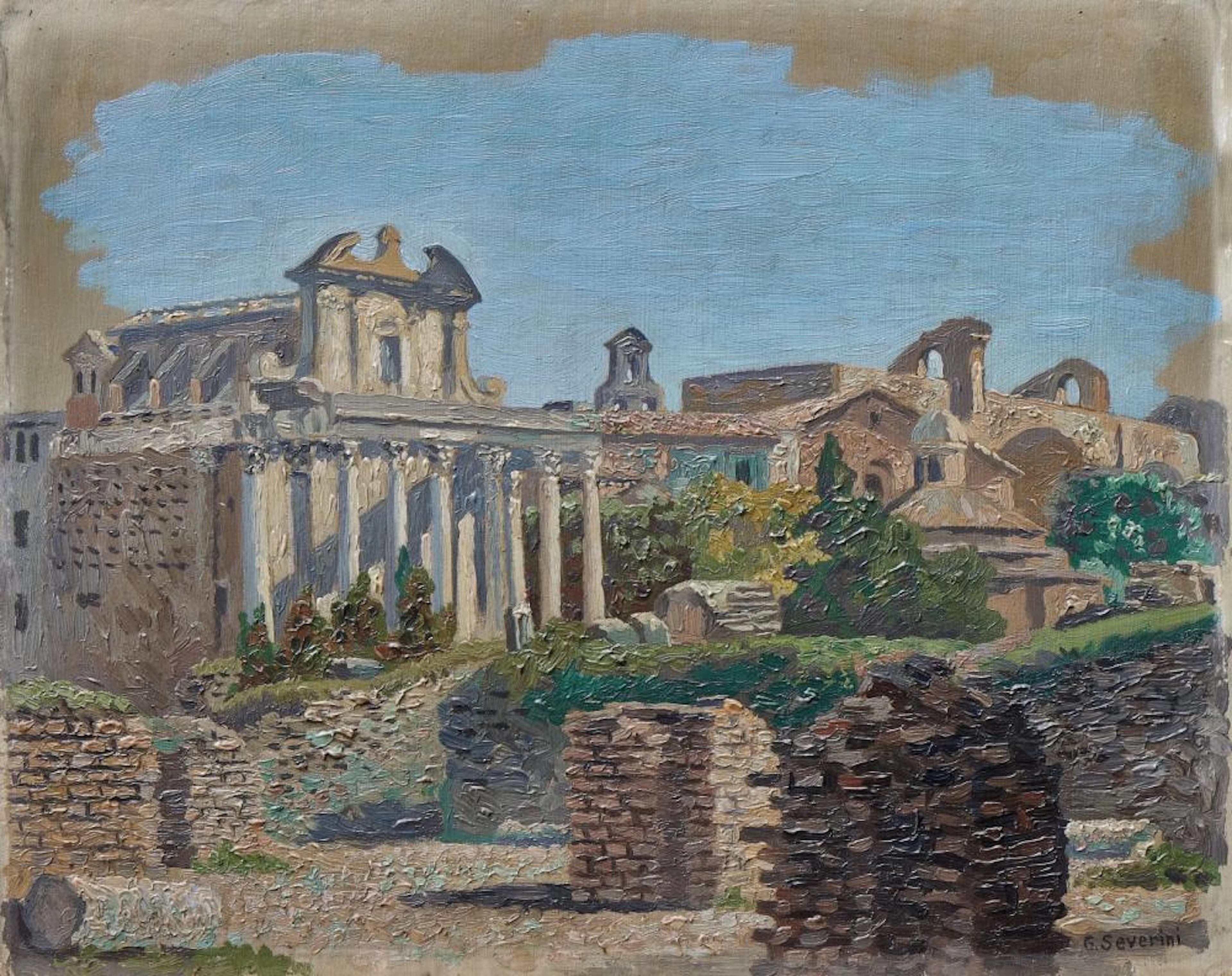 GINO SEVERINI 1883-1966 Paesaggio romano 1947 Roman landscape 1947