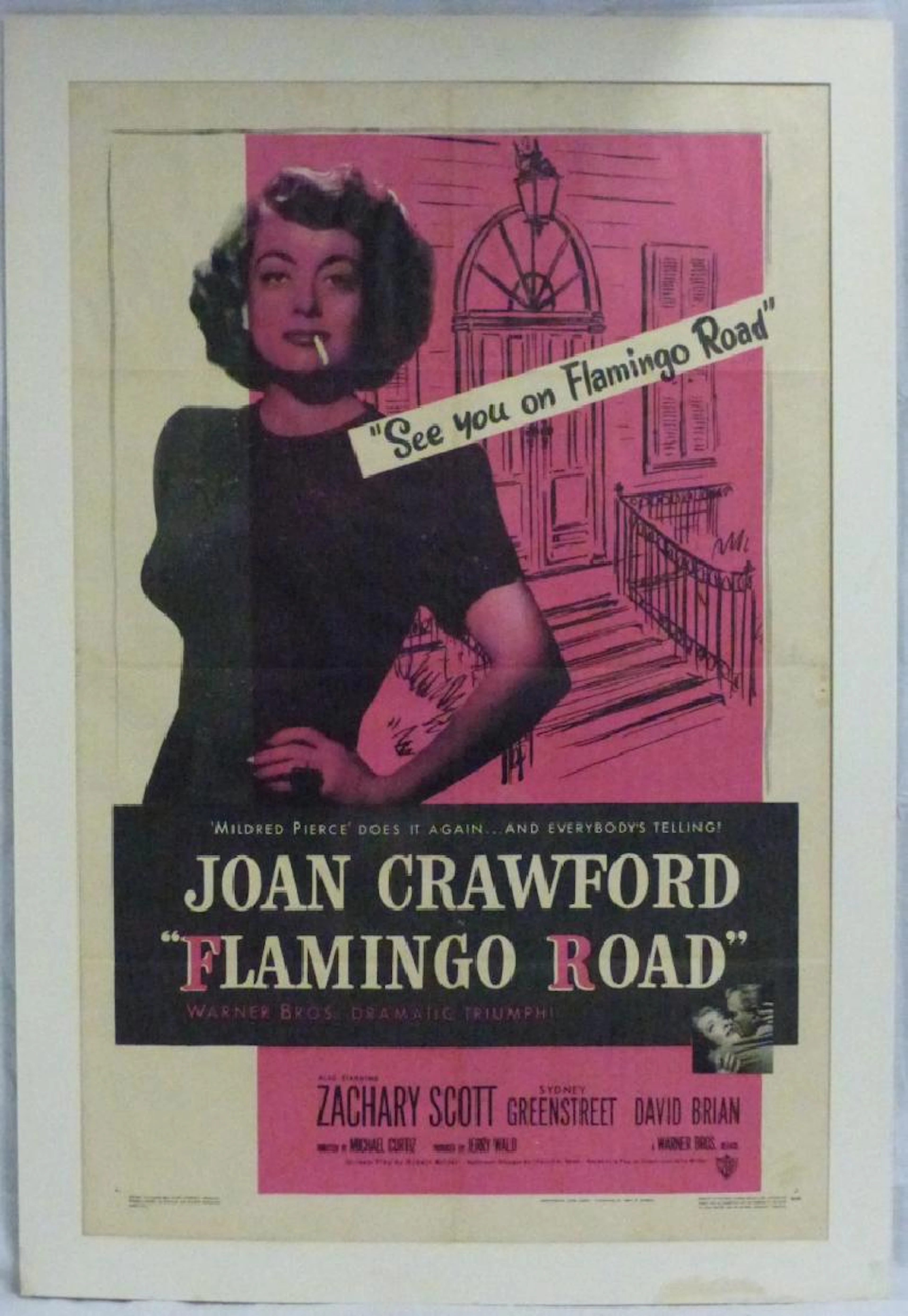 Joan crawford 'flamingo road' vintage movie poster