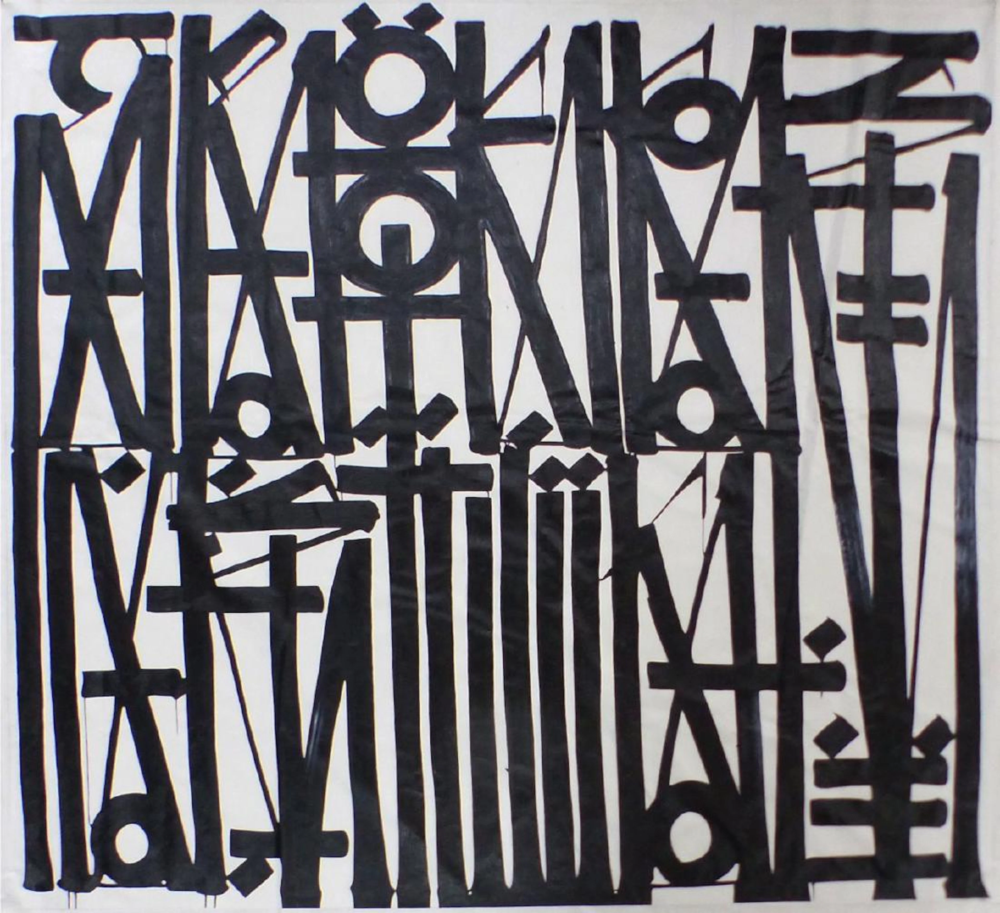 Retna 'crooked just like you' acrylic on canvas