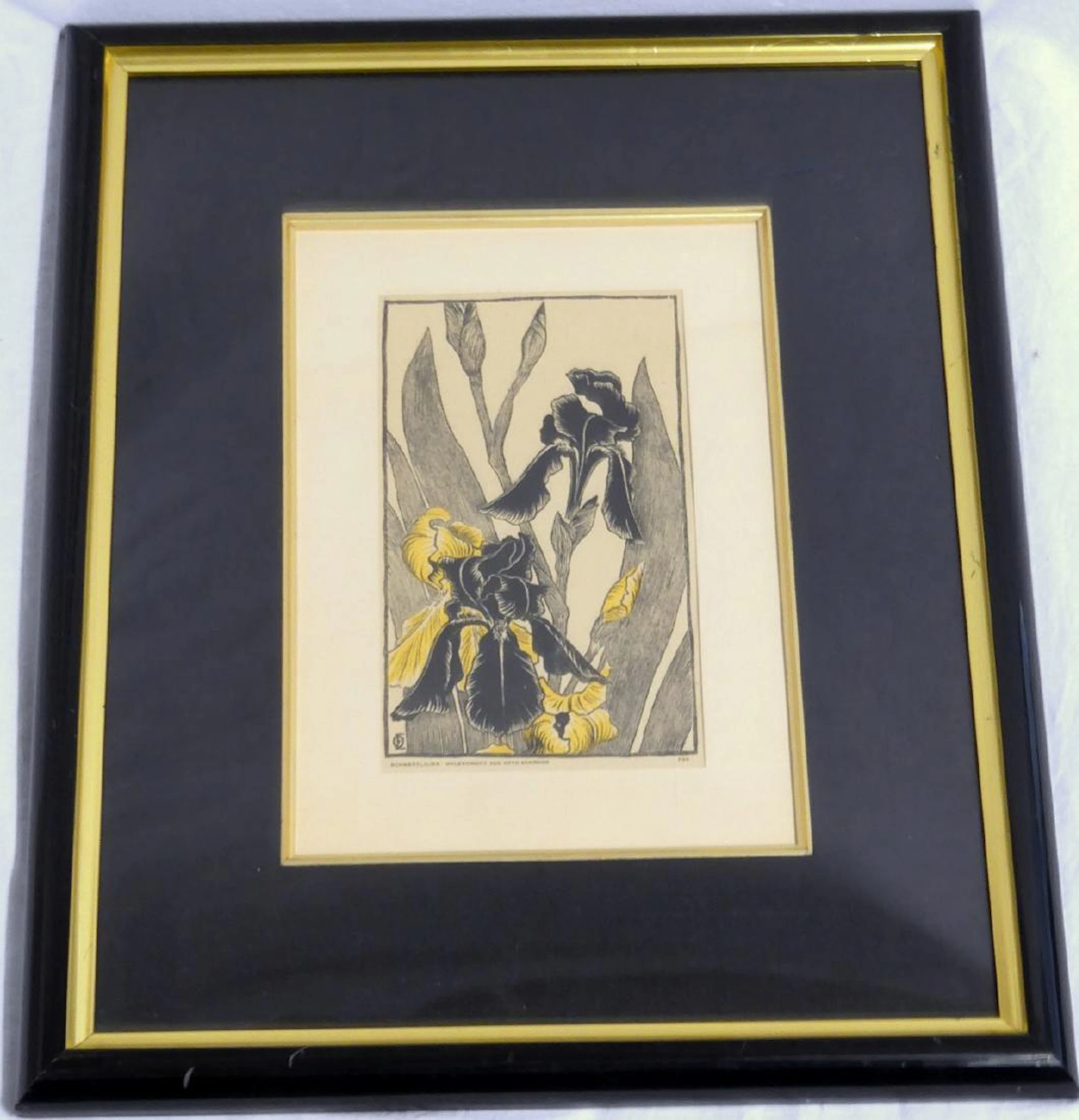 Otto eckmann 'irises' color woodcut 1896