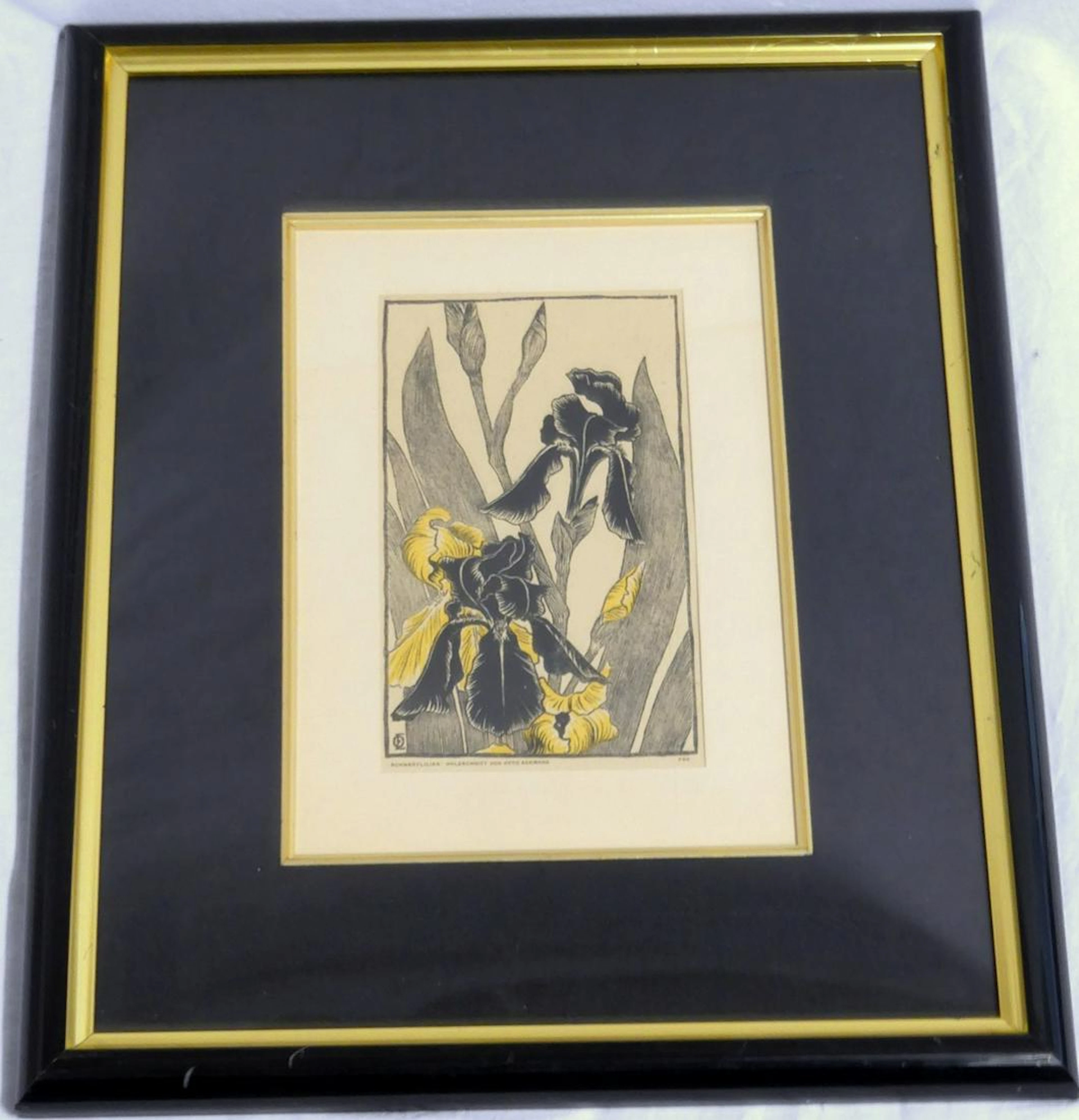 OTTO ECKMANN 'IRISES' COLOR WOODCUT 1896