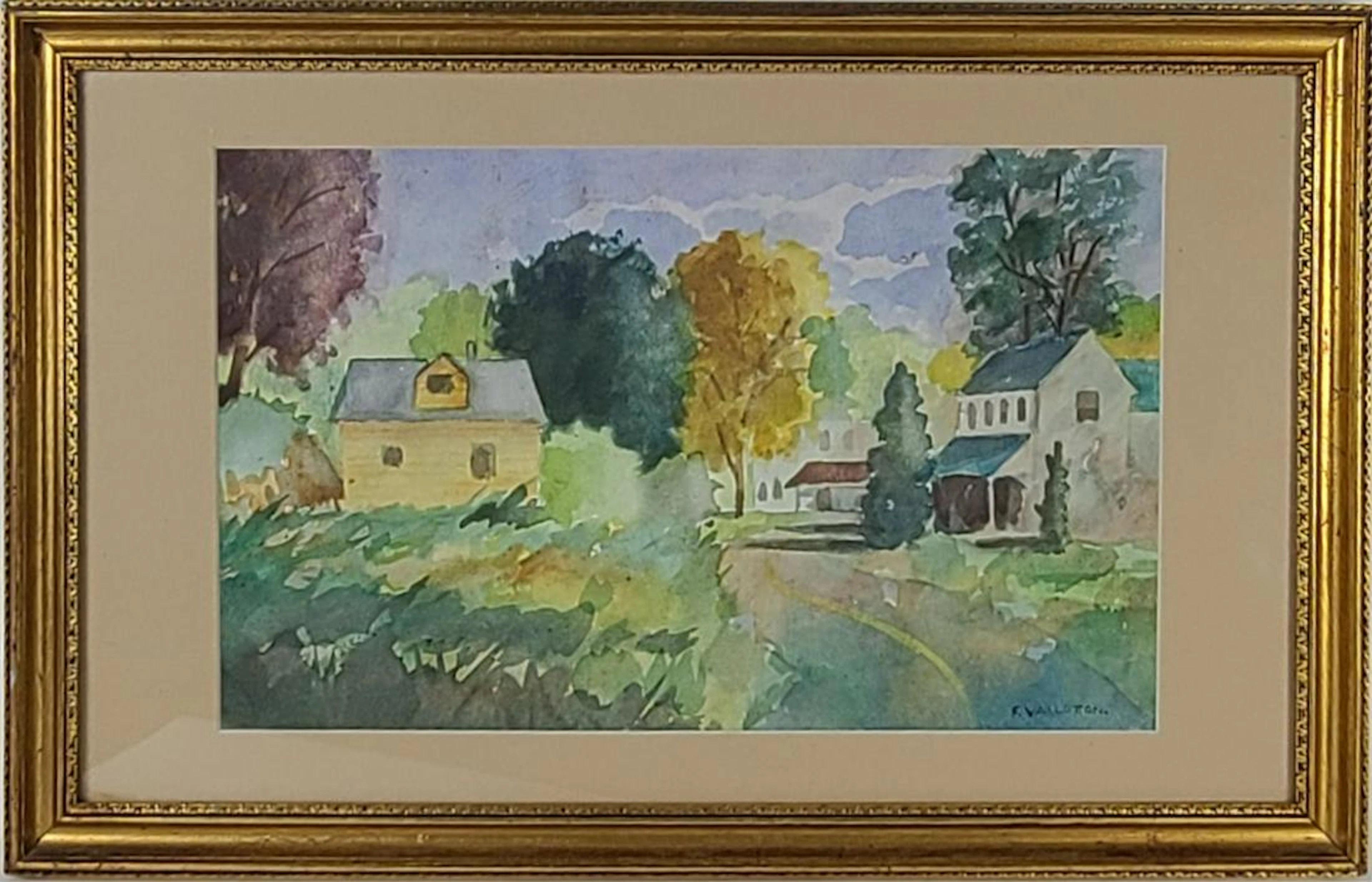 FELIX VALLOTTON LANDSCAPE WATERCOLOR ON PAPER