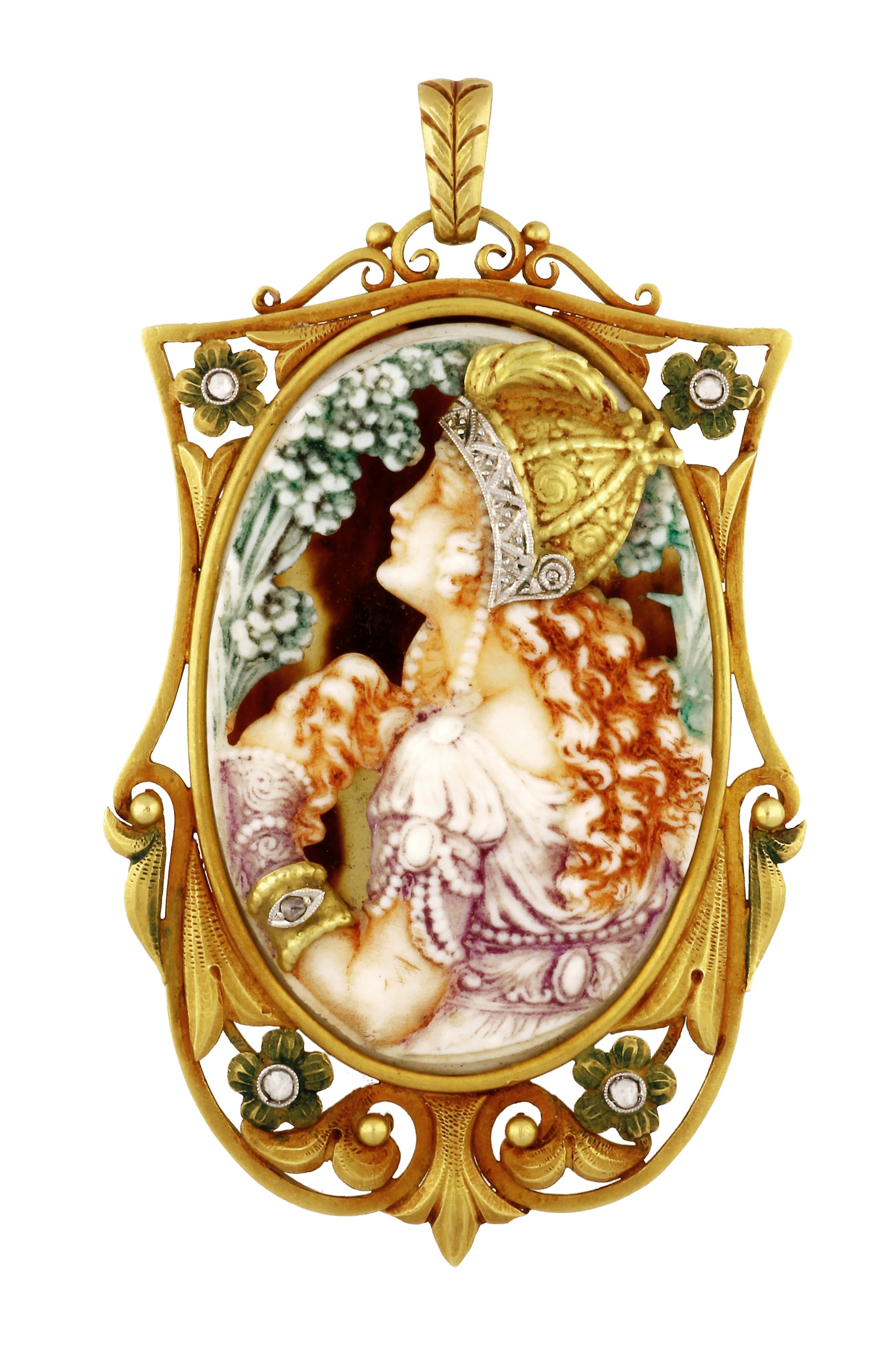 Fuset y Grau Noucentista gold pendant, circa 1920