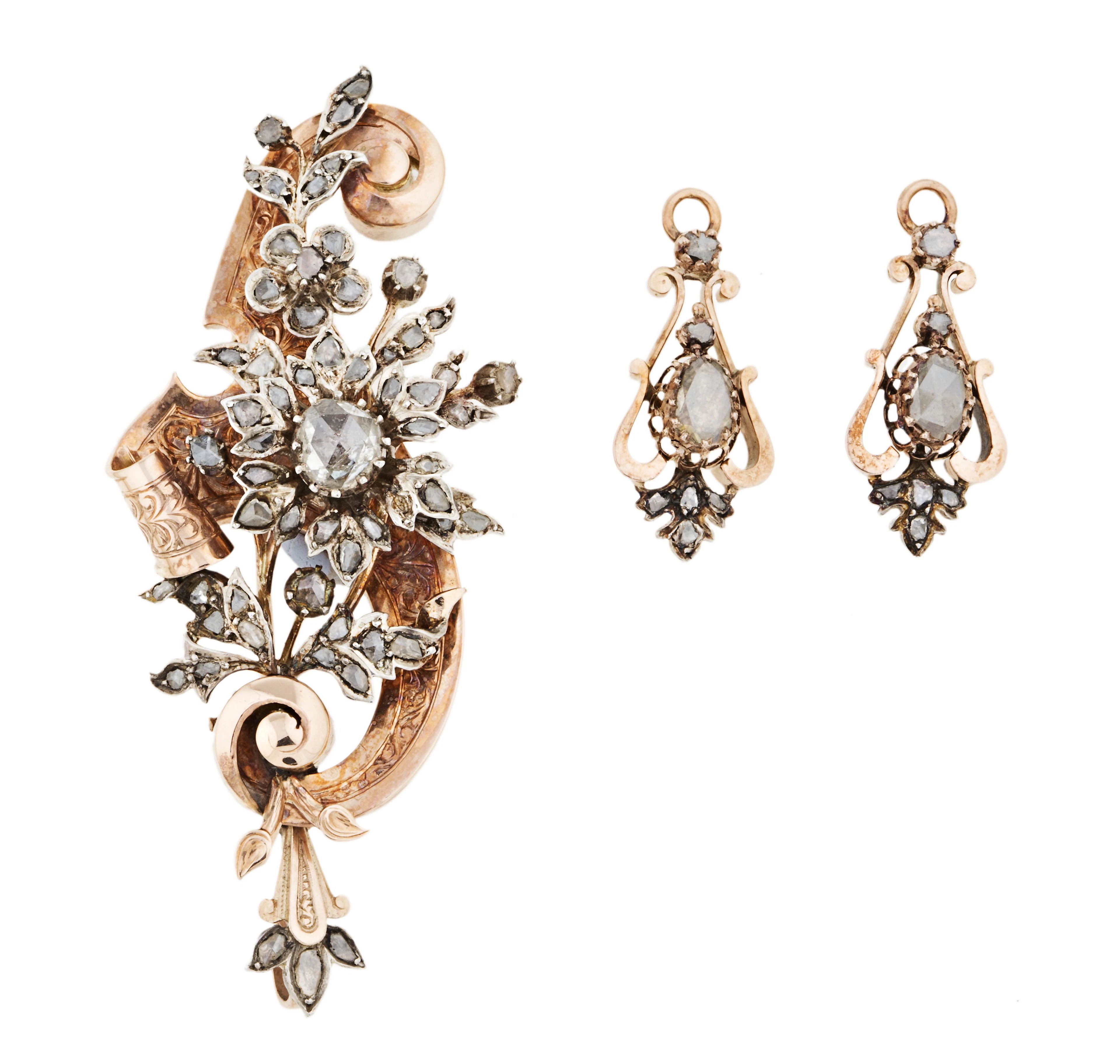 Alphonsine jewellery set consisting of a bracelet, a pendant brooch
