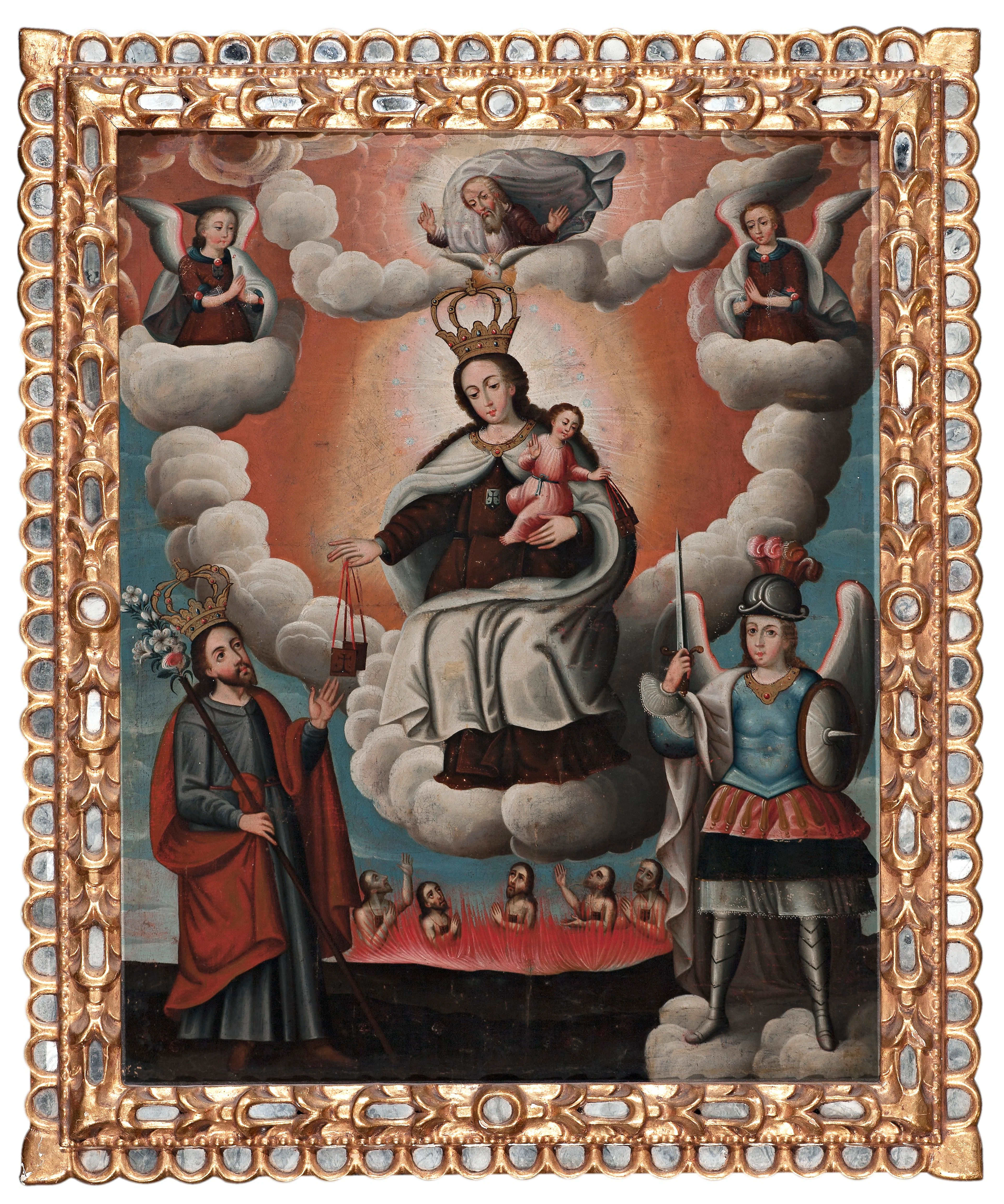 School of Cuzco, 18th Century The Virgin of El Carmen with Saint Joseph