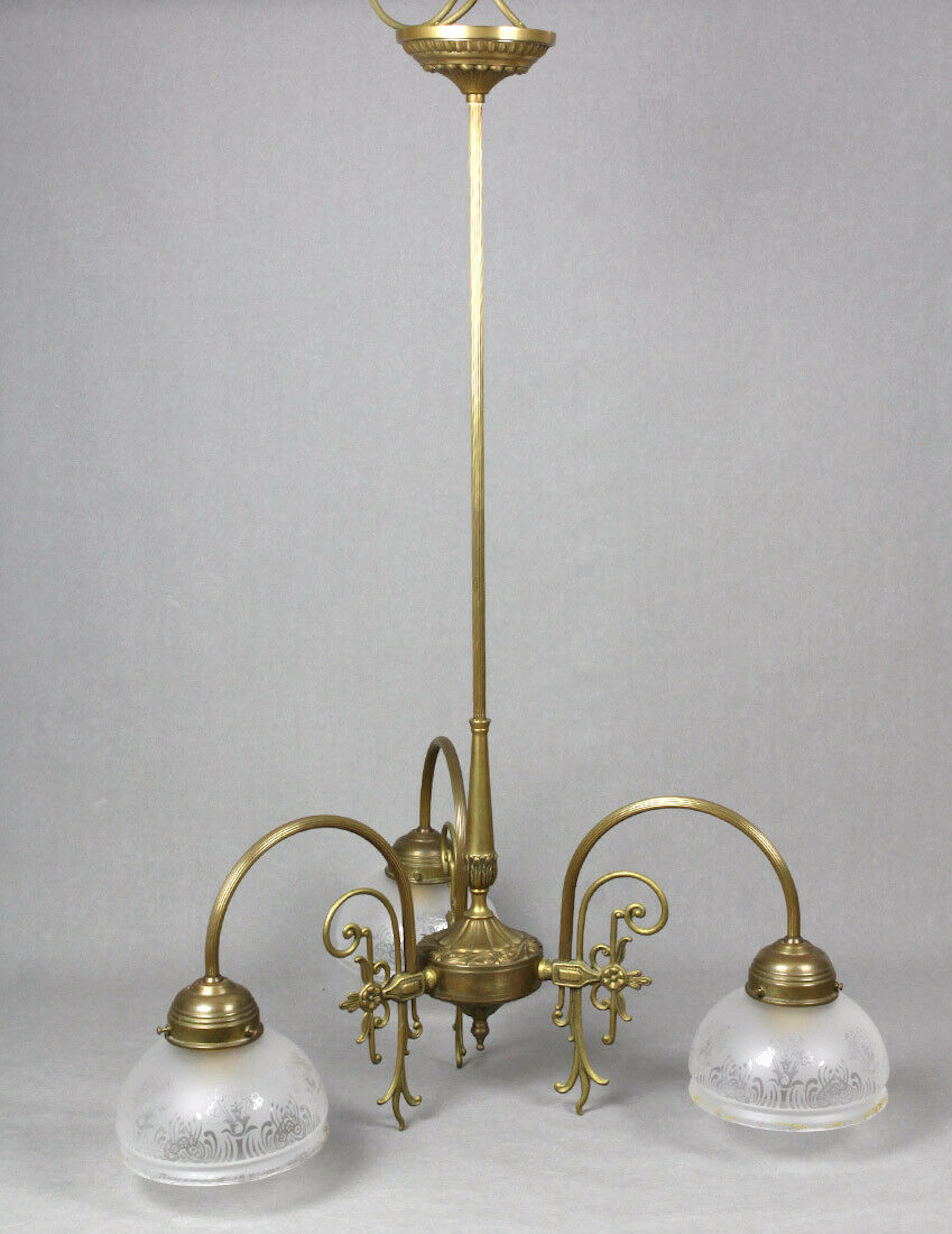DECKENLEUCHTE IM JUGENDSTIL ORIGINAL BERLINER MESSINGLAMPE.