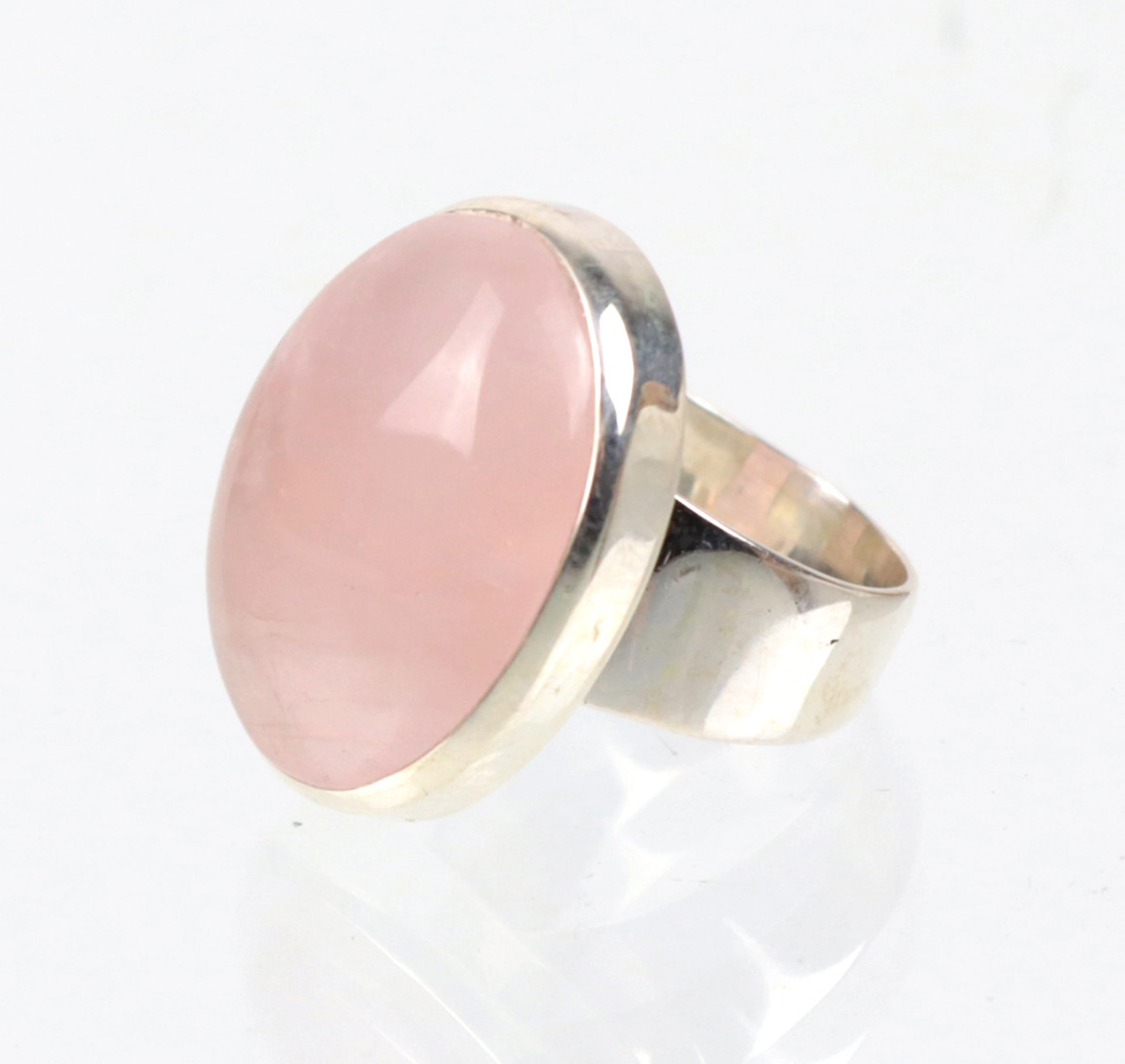 ROASENQUARZ RING, 925 SILBER 11 Gramm.