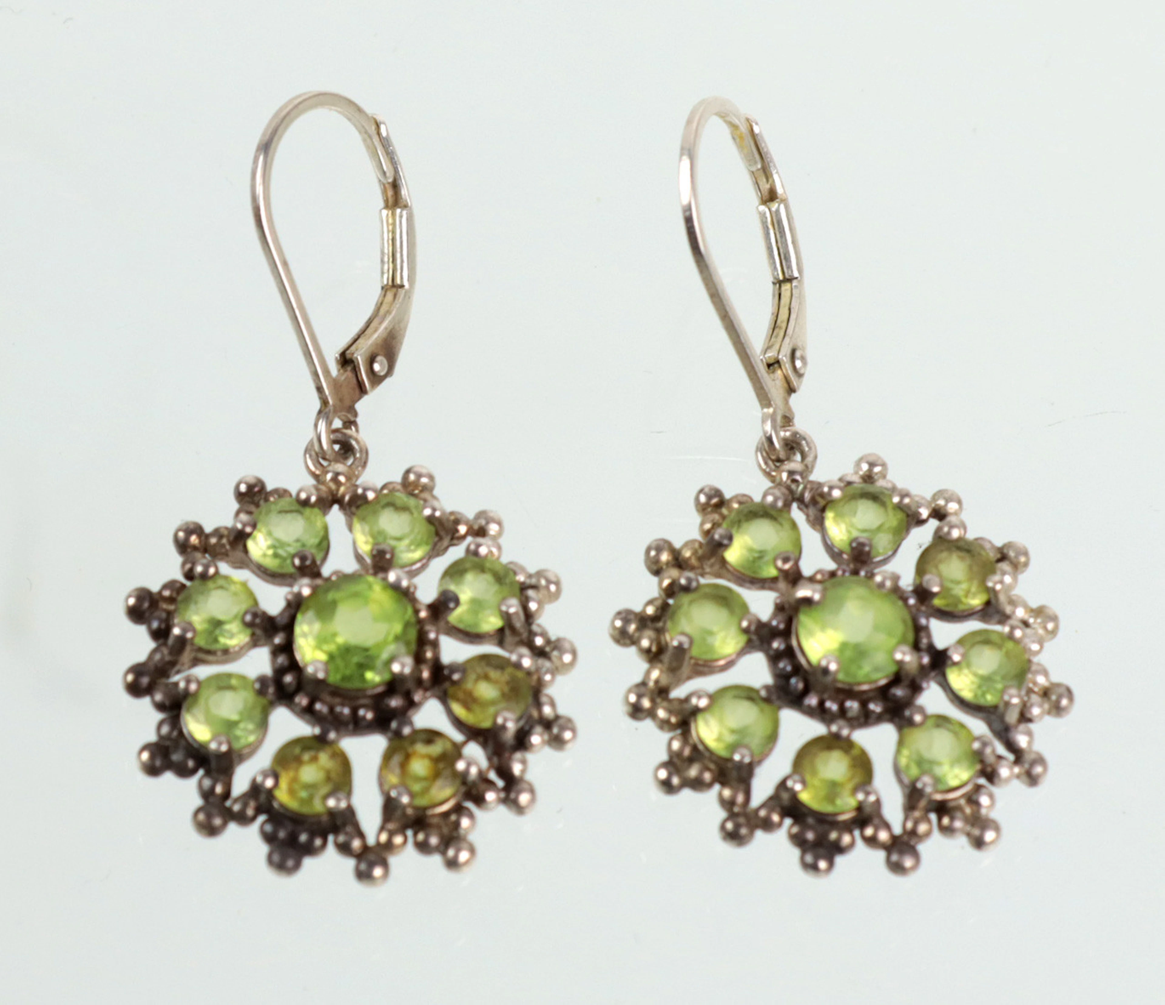 PERIDOT OHRRINGE, Silber 925.
