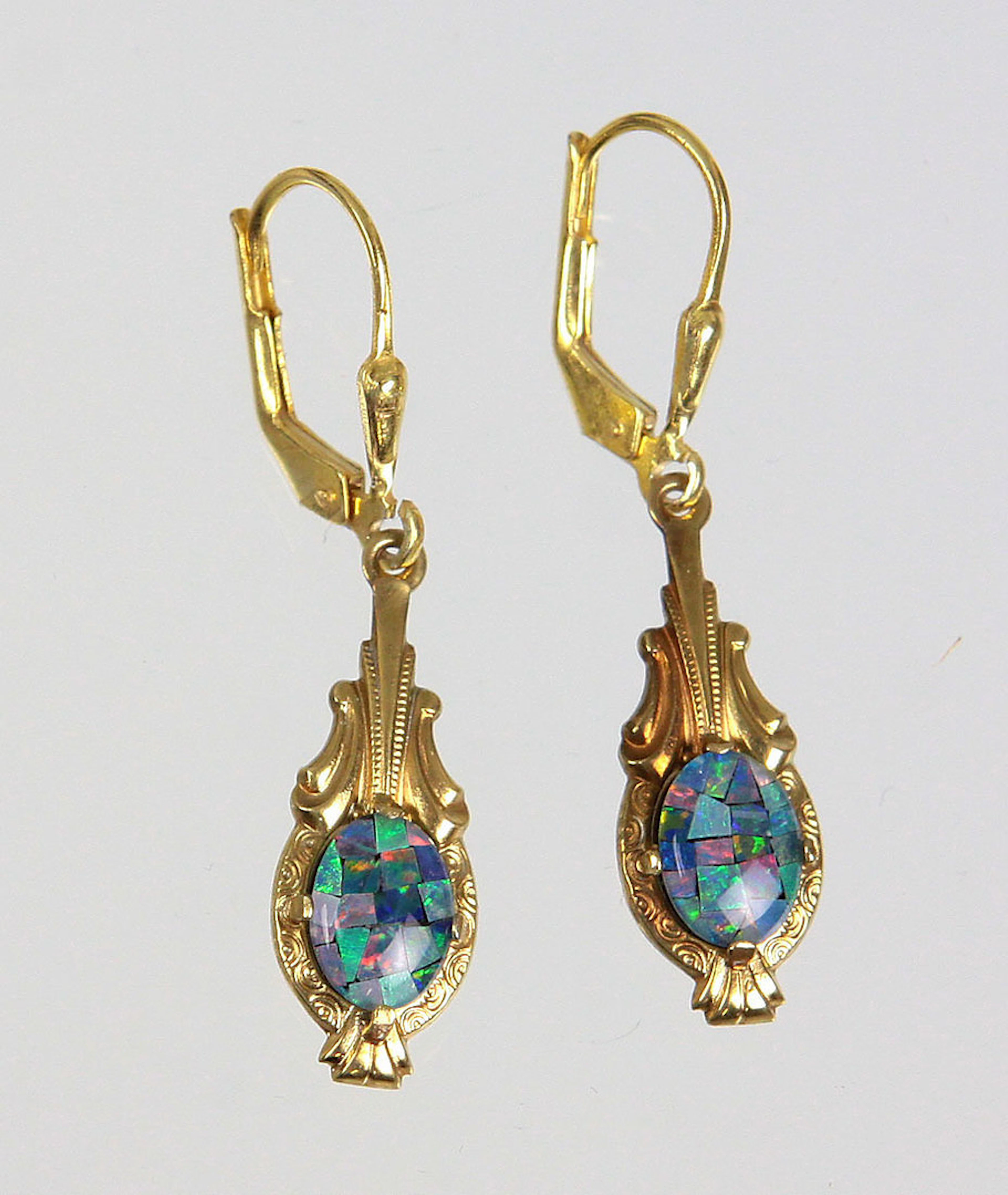 OPAL OHRRINGE; SILBER 925 VERGOLDET.
