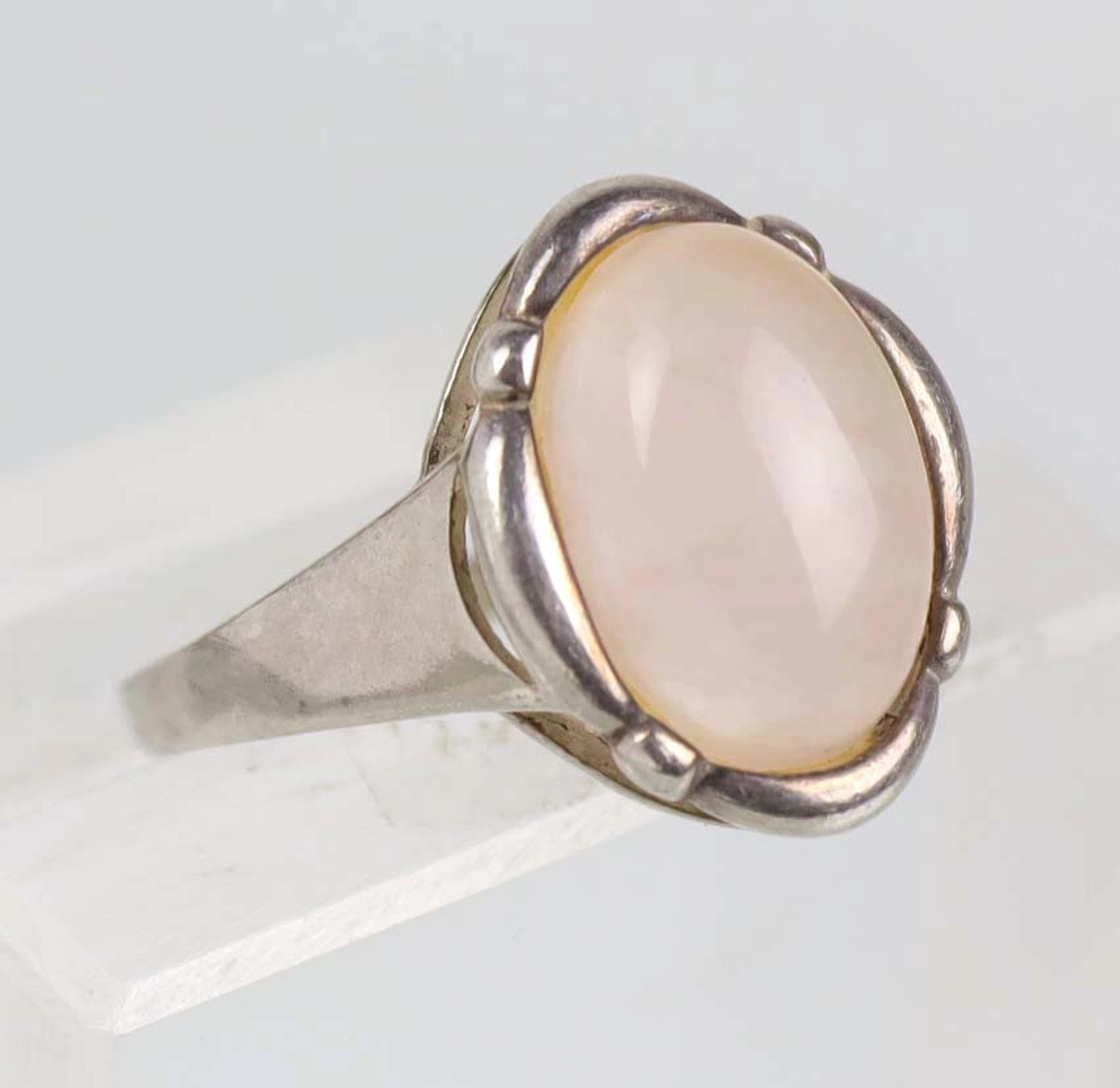 ROSENQUARZ RING, SILBER 925.