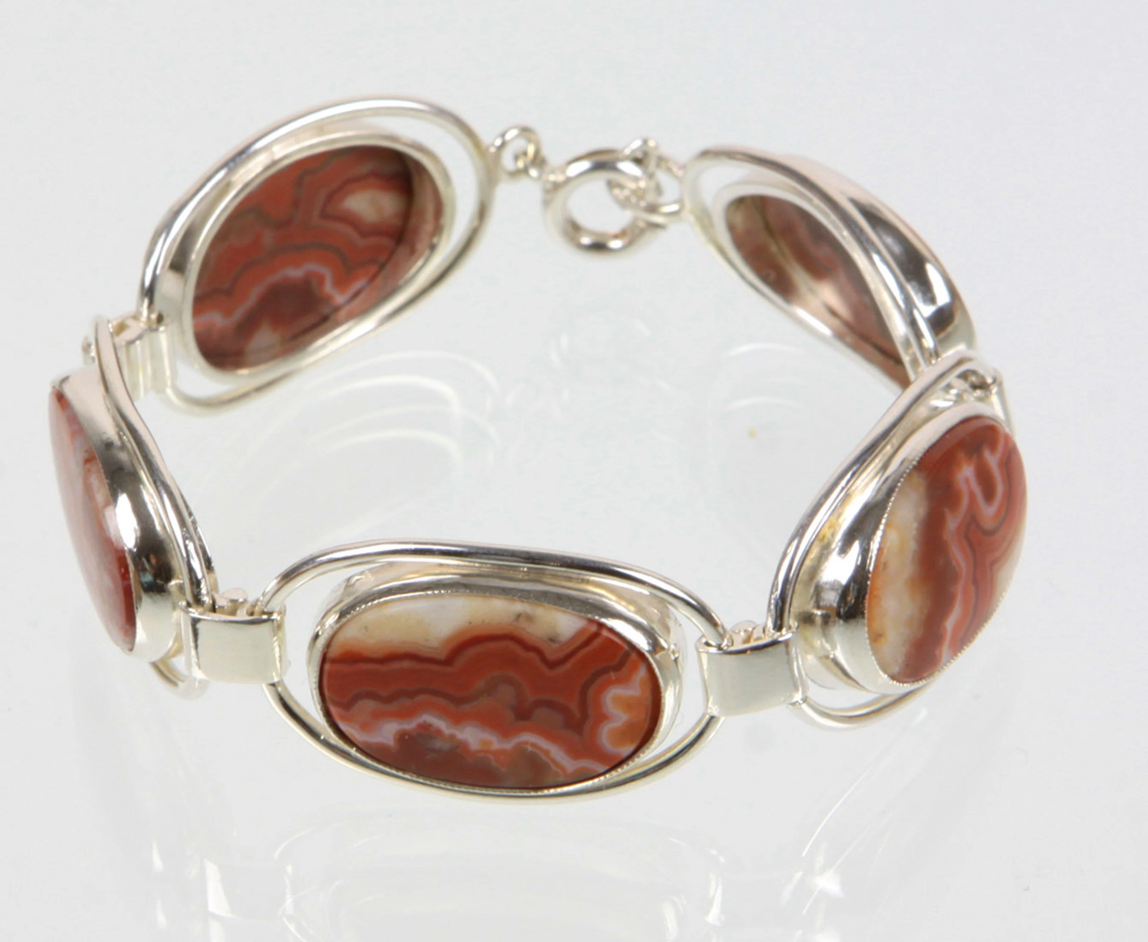 SCHWERES ACHAT ARMBAND, SILBER 835.
