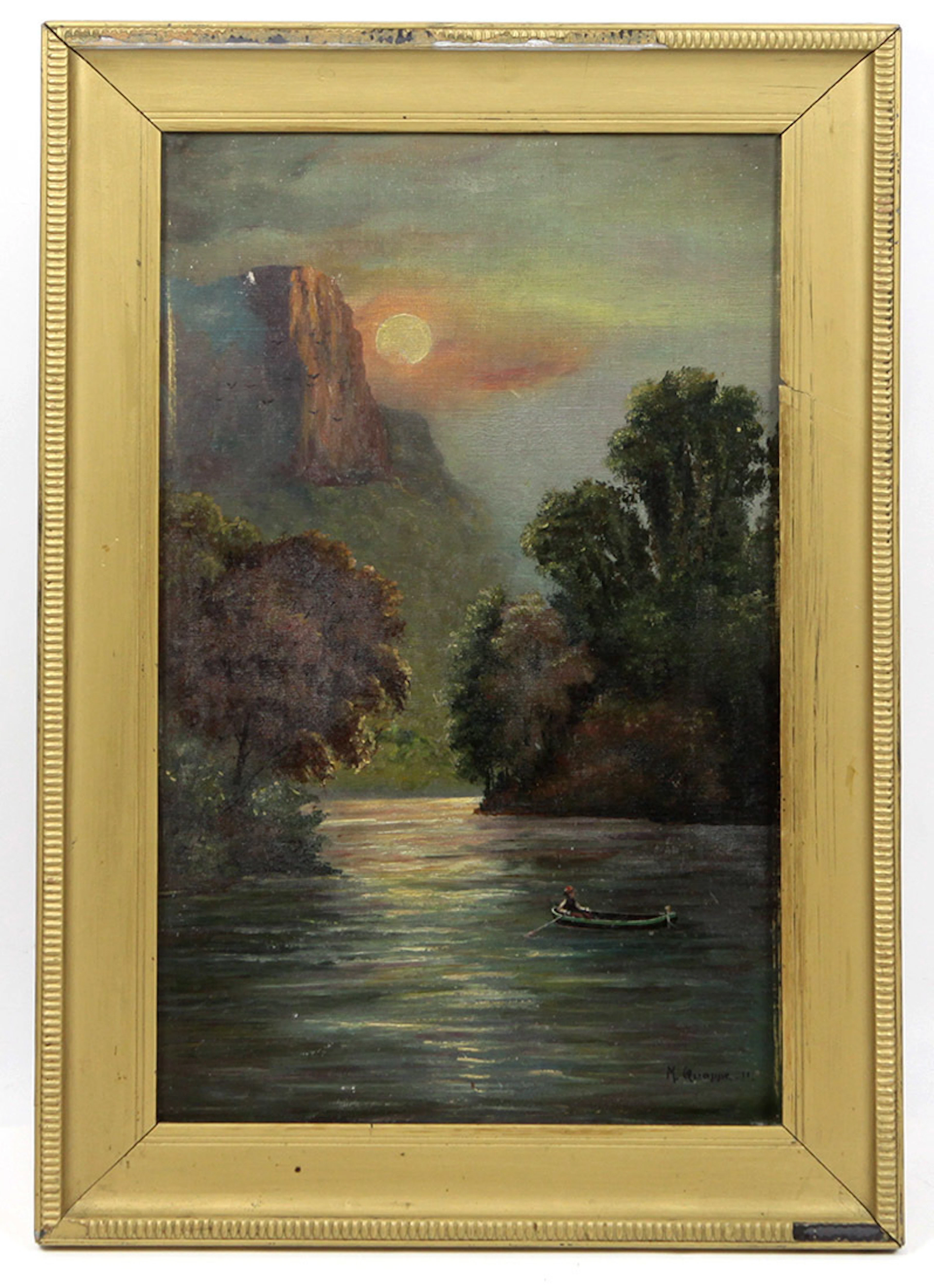 JUGENDSTIL GEMÄLDE, QUAPPE, M. 1911.